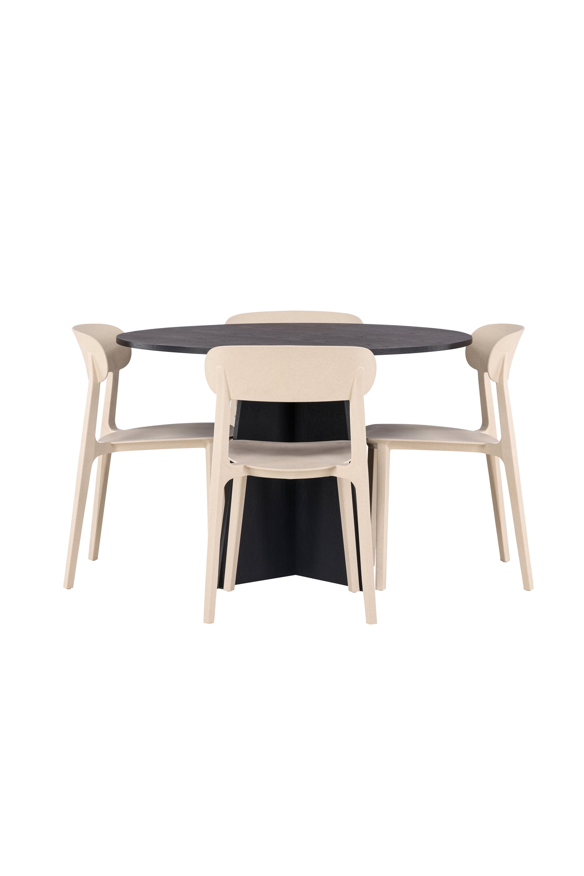 Bootcut Esszimmerset + Astol ⌀110cm/4St. in Beige präsentiert im Onlineshop von KAQTU Design AG. Esszimmerset ist von Venture Home
