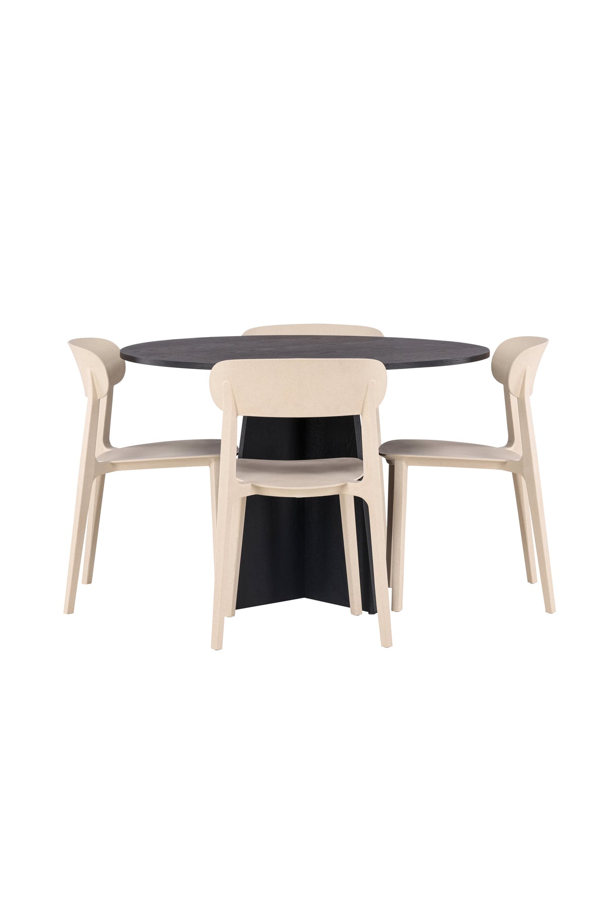 Bootcut Esszimmerset + Astol ⌀110cm/4St. in Beige präsentiert im Onlineshop von KAQTU Design AG. Esszimmerset ist von Venture Home