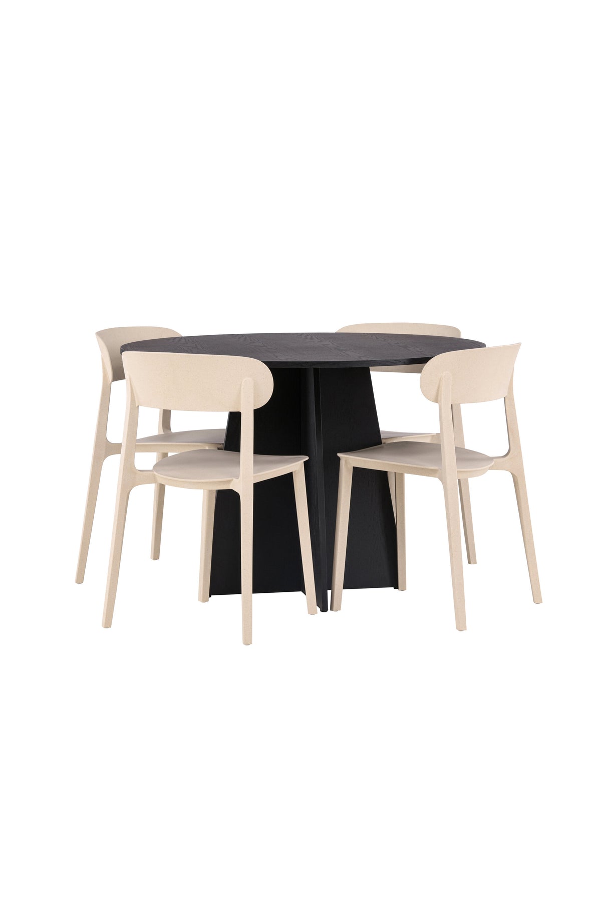 Bootcut Esszimmerset + Astol ⌀110cm/4St. in Beige präsentiert im Onlineshop von KAQTU Design AG. Esszimmerset ist von Venture Home