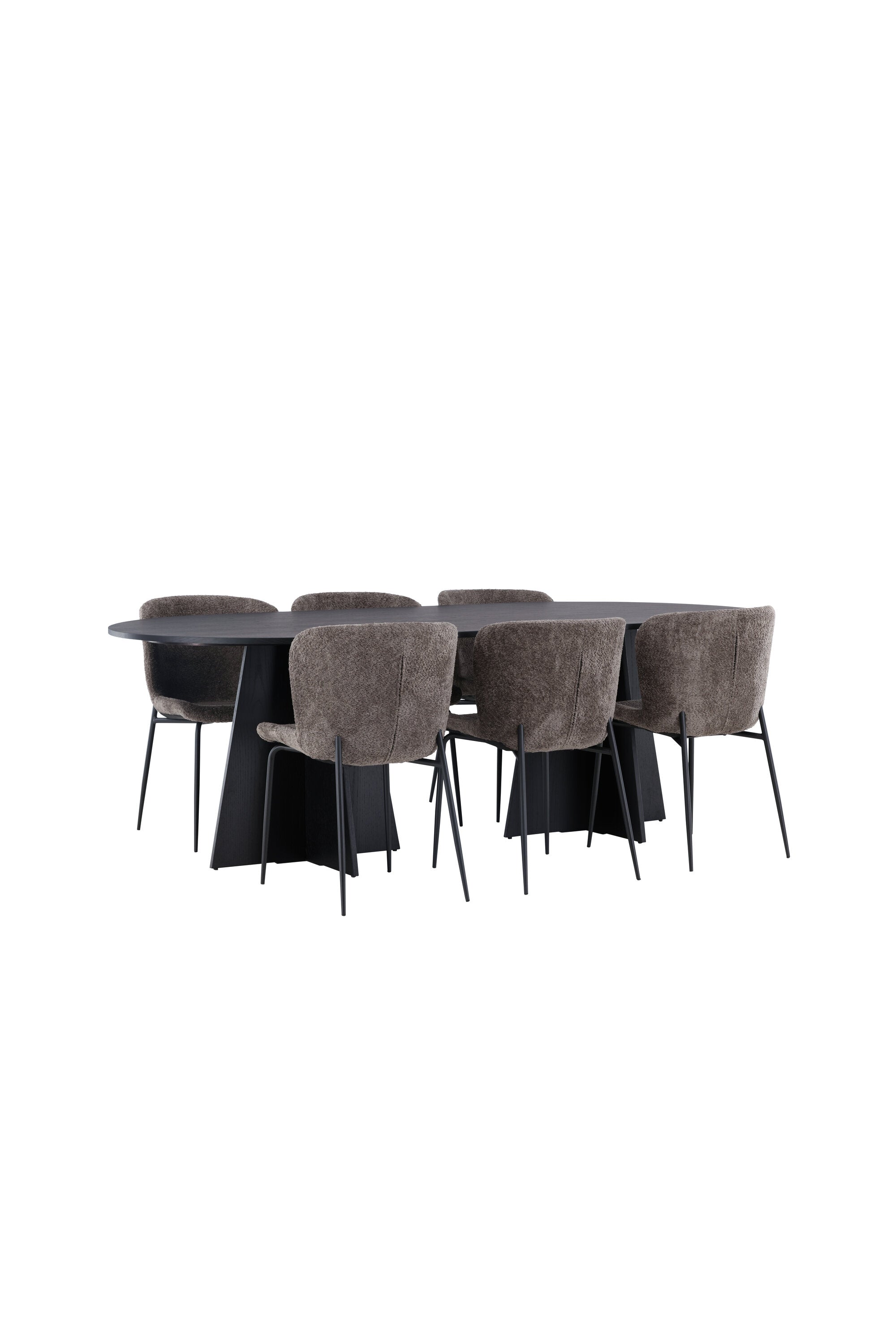 Bootcut Esszimmerset + Modesto 230cm/6St. in Schwarz, Dunkelgrau präsentiert im Onlineshop von KAQTU Design AG. Esszimmerset ist von Venture Home