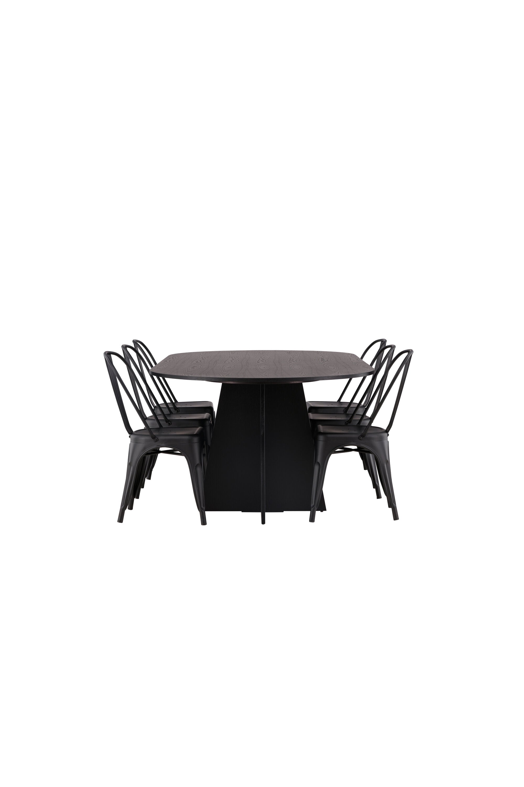 Bootcut Oval Esstisch + 4 x Tempe Esszimmerstuhl in  präsentiert im Onlineshop von KAQTU Design AG. Esszimmerset ist von Venture Home