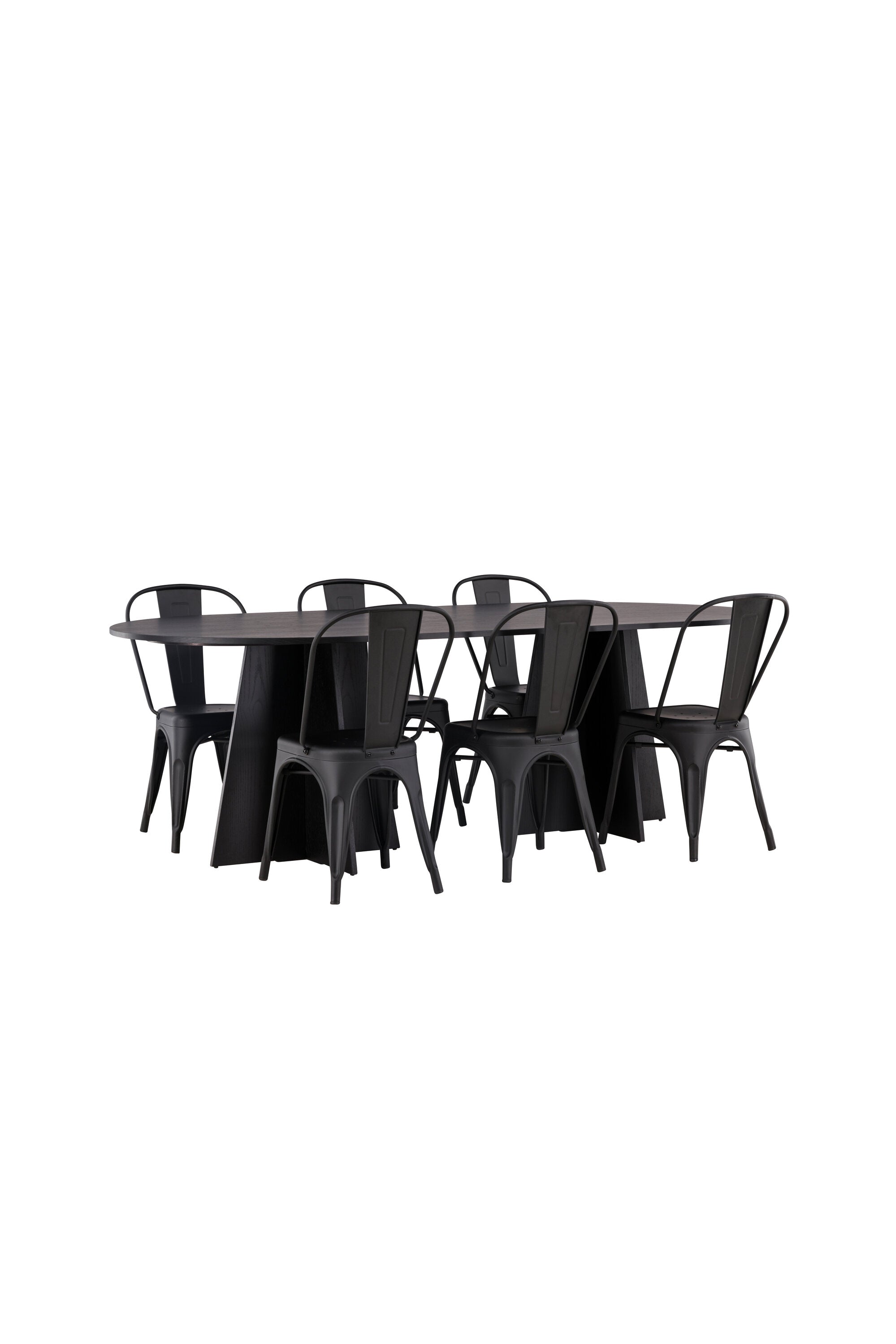 Bootcut Oval Esstisch + 4 x Tempe Esszimmerstuhl in  präsentiert im Onlineshop von KAQTU Design AG. Esszimmerset ist von Venture Home