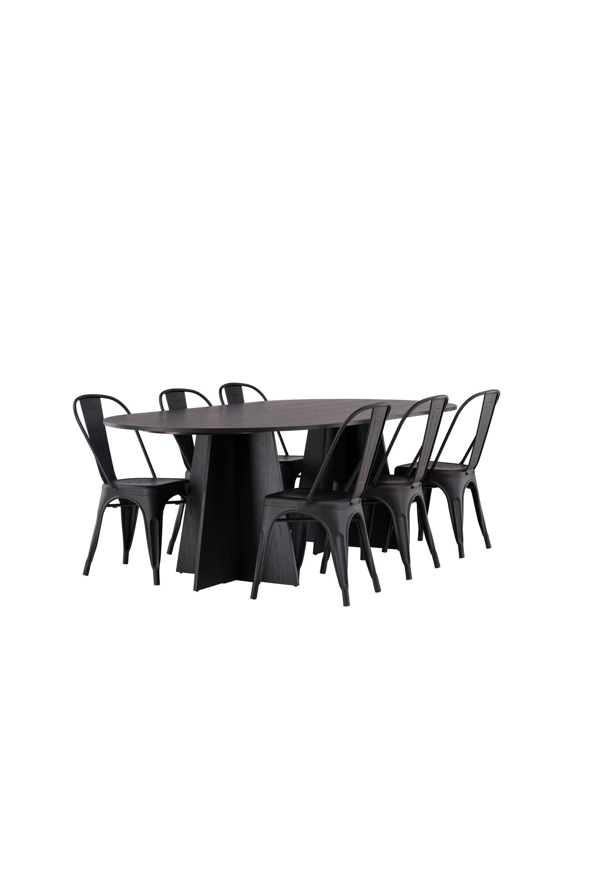 Bootcut Oval Esstisch + 4 x Tempe Esszimmerstuhl in  präsentiert im Onlineshop von KAQTU Design AG. Esszimmerset ist von Venture Home