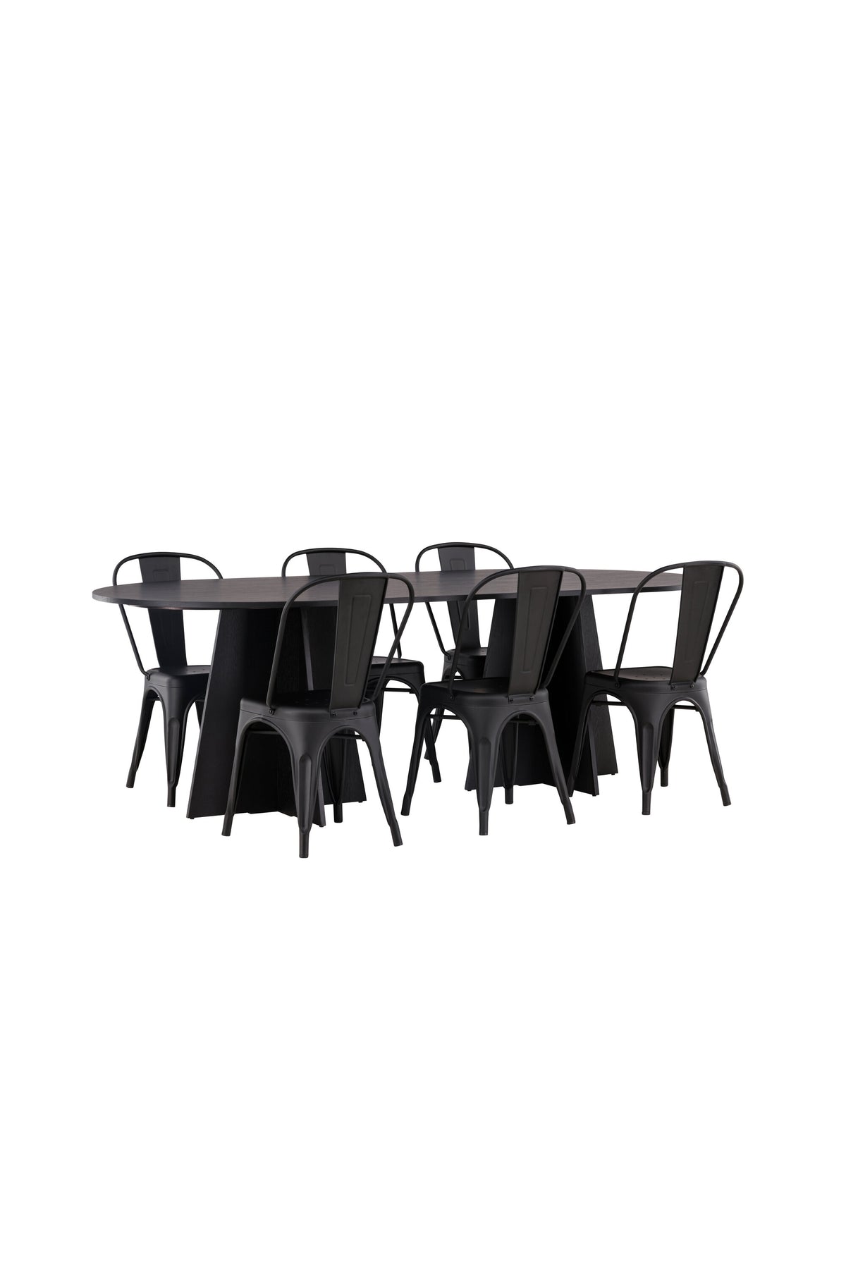 Bootcut Oval Esstisch + 4 x Tempe Esszimmerstuhl in  präsentiert im Onlineshop von KAQTU Design AG. Esszimmerset ist von Venture Home