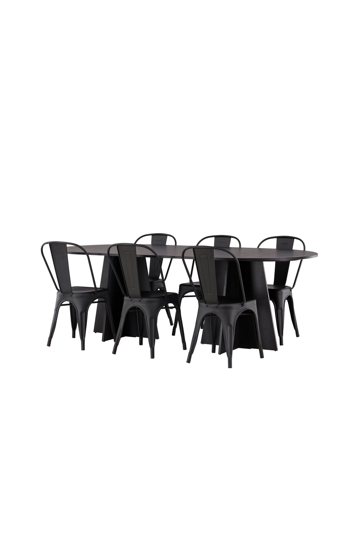 Bootcut Oval Esstisch + 4 x Tempe Esszimmerstuhl in  präsentiert im Onlineshop von KAQTU Design AG. Esszimmerset ist von Venture Home