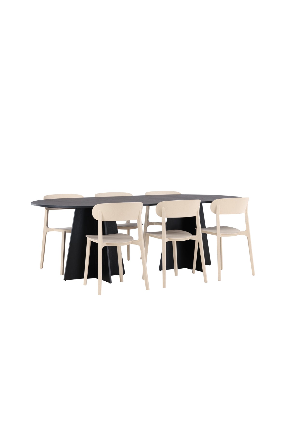 Bootcut Oval Esstisch + 6 x Åstol Esszimmerstuhl in  präsentiert im Onlineshop von KAQTU Design AG. Esszimmerset ist von Venture Home