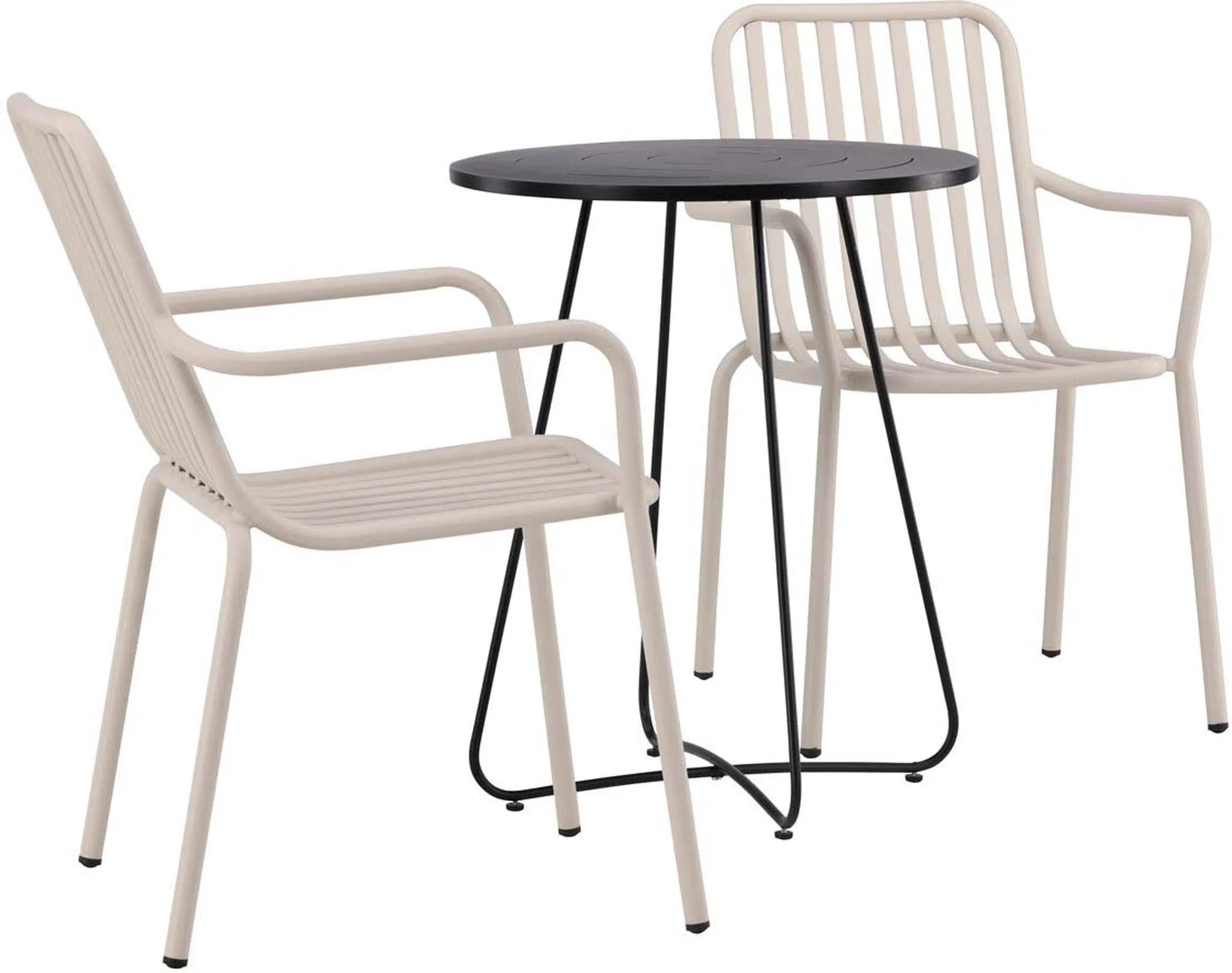 Elegantes Bacong Tischset: Perfekt für kleine Balkone, wetterfest und modern in Schwarz.