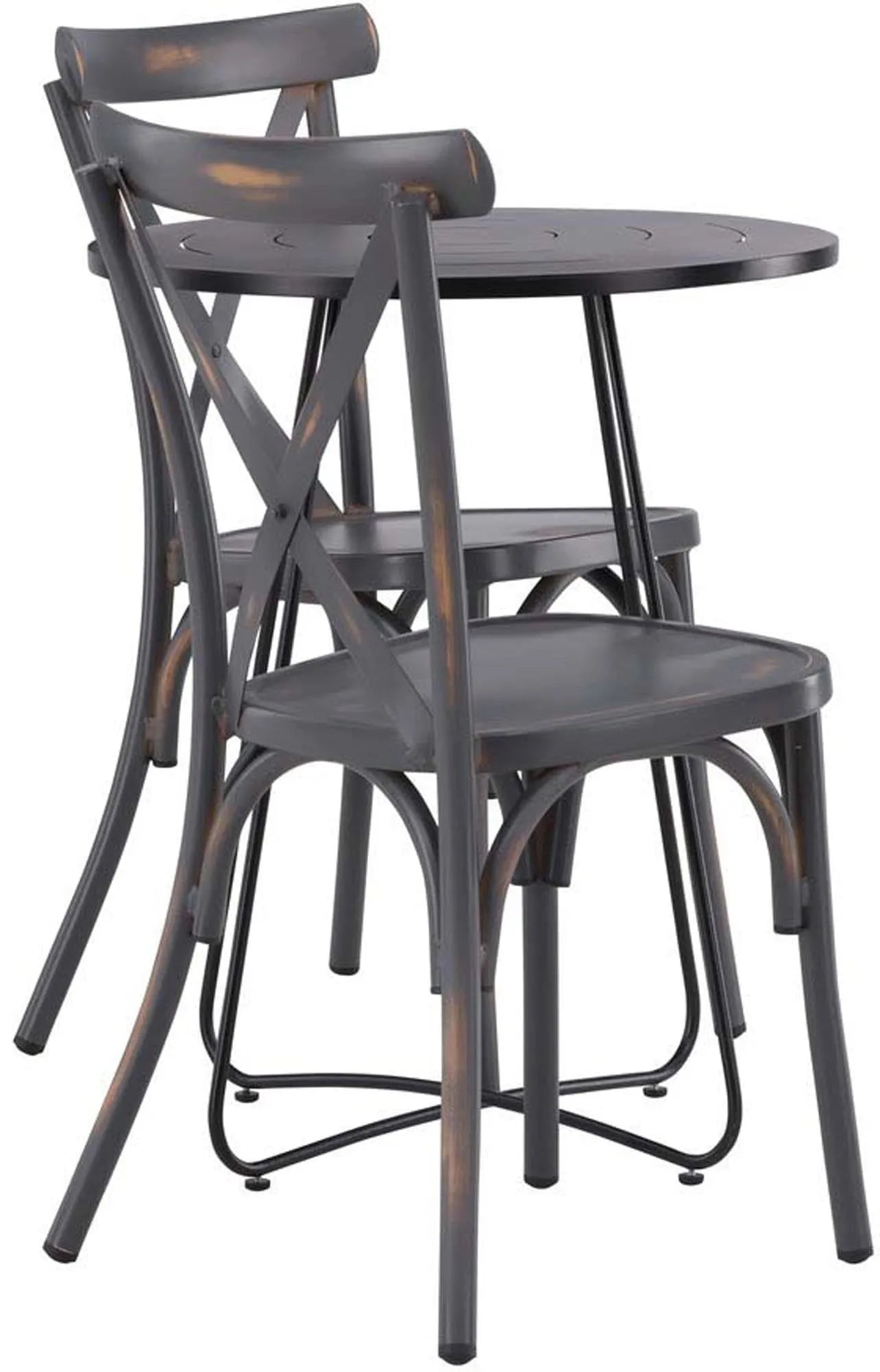 Elegantes Bacong Outdoor-Tischset von Venture Home: 60cm Aluminiumtisch & 2 komfortable Tablas-Stühle, wetterfest & stilvoll.