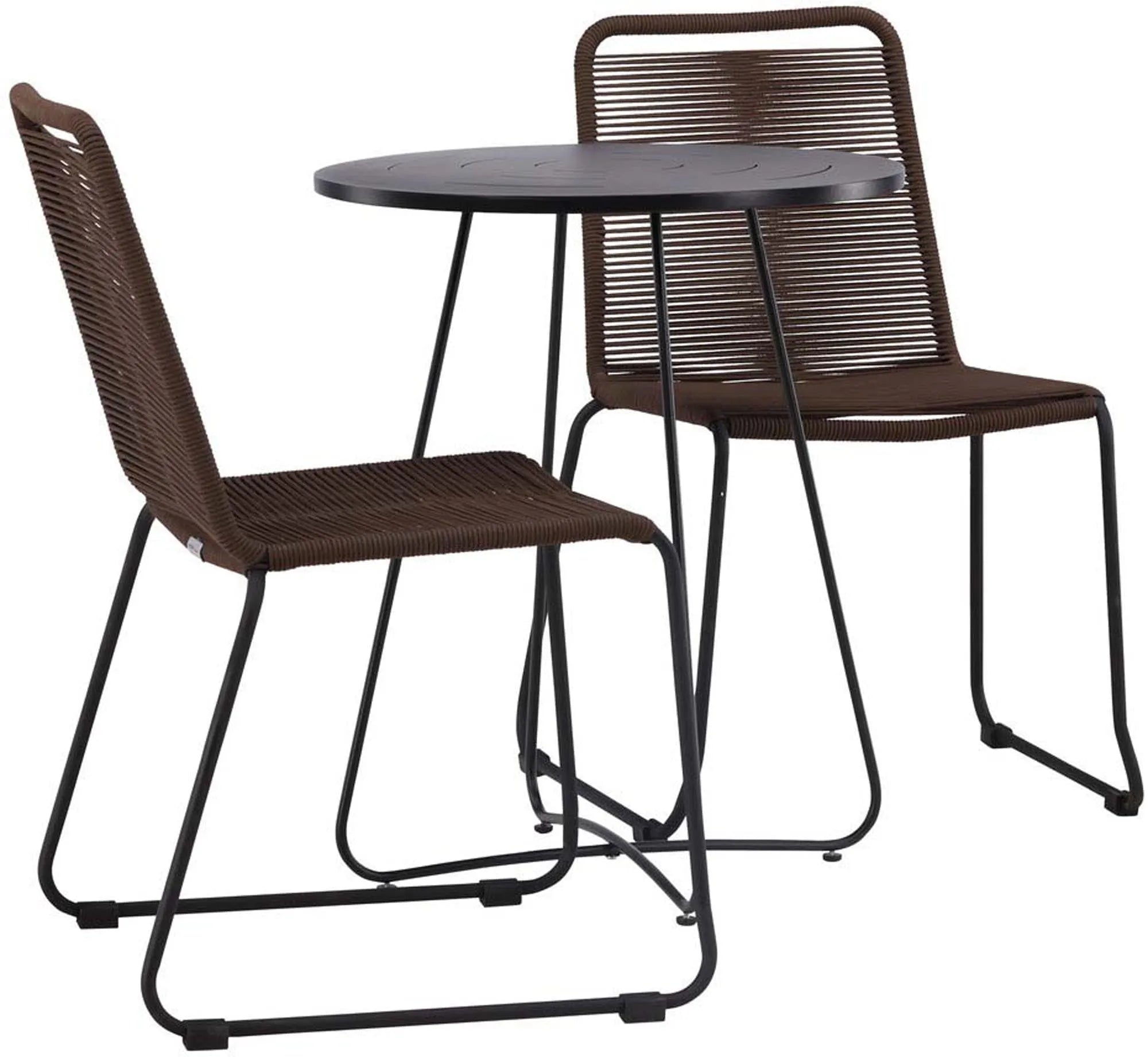 Stilvolles Outdoor-Set: Robuster Tisch & bequeme Stühle für gesellige Stunden im Freien.