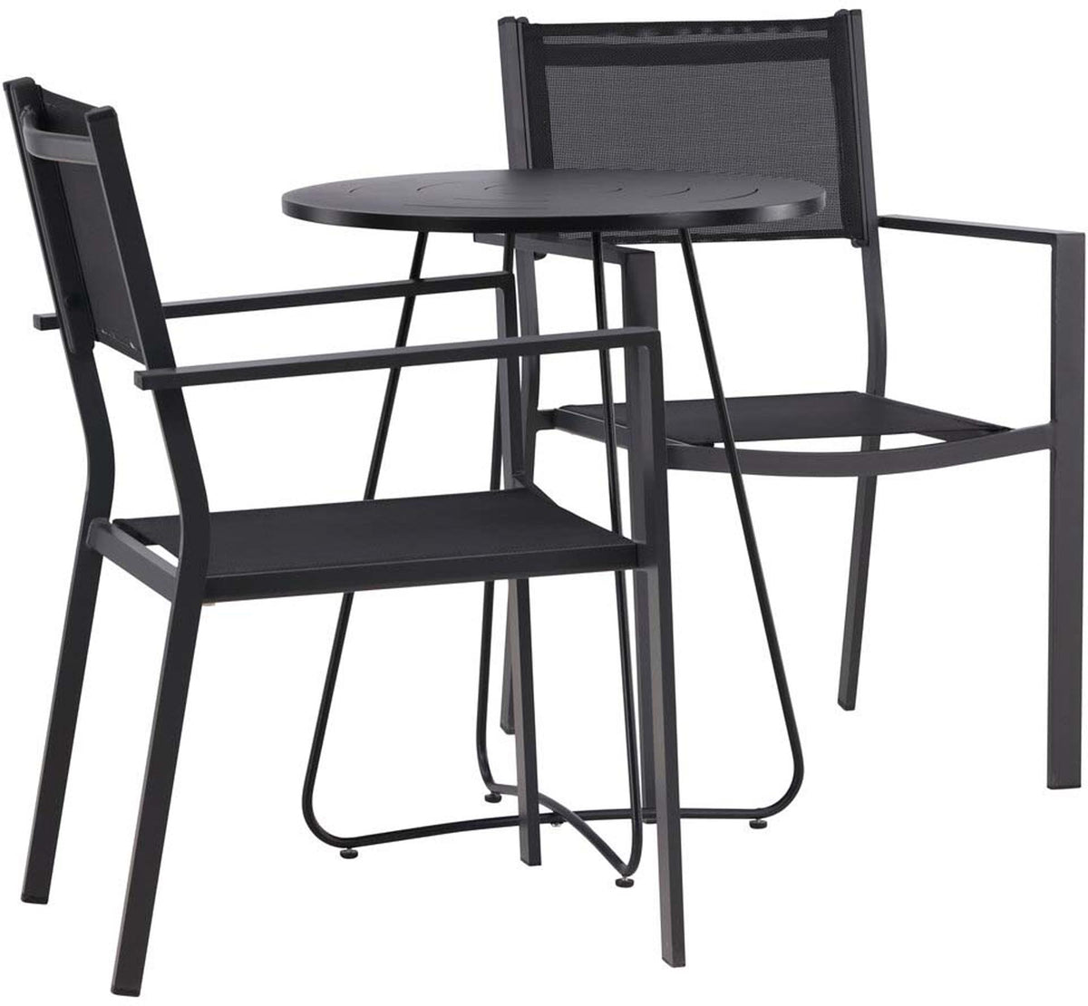 Bacong Outdoor-Tischset + Copacabana ⌀60cm/2St. in Schwarz präsentiert im Onlineshop von KAQTU Design AG. Gartentischset ist von Venture Home