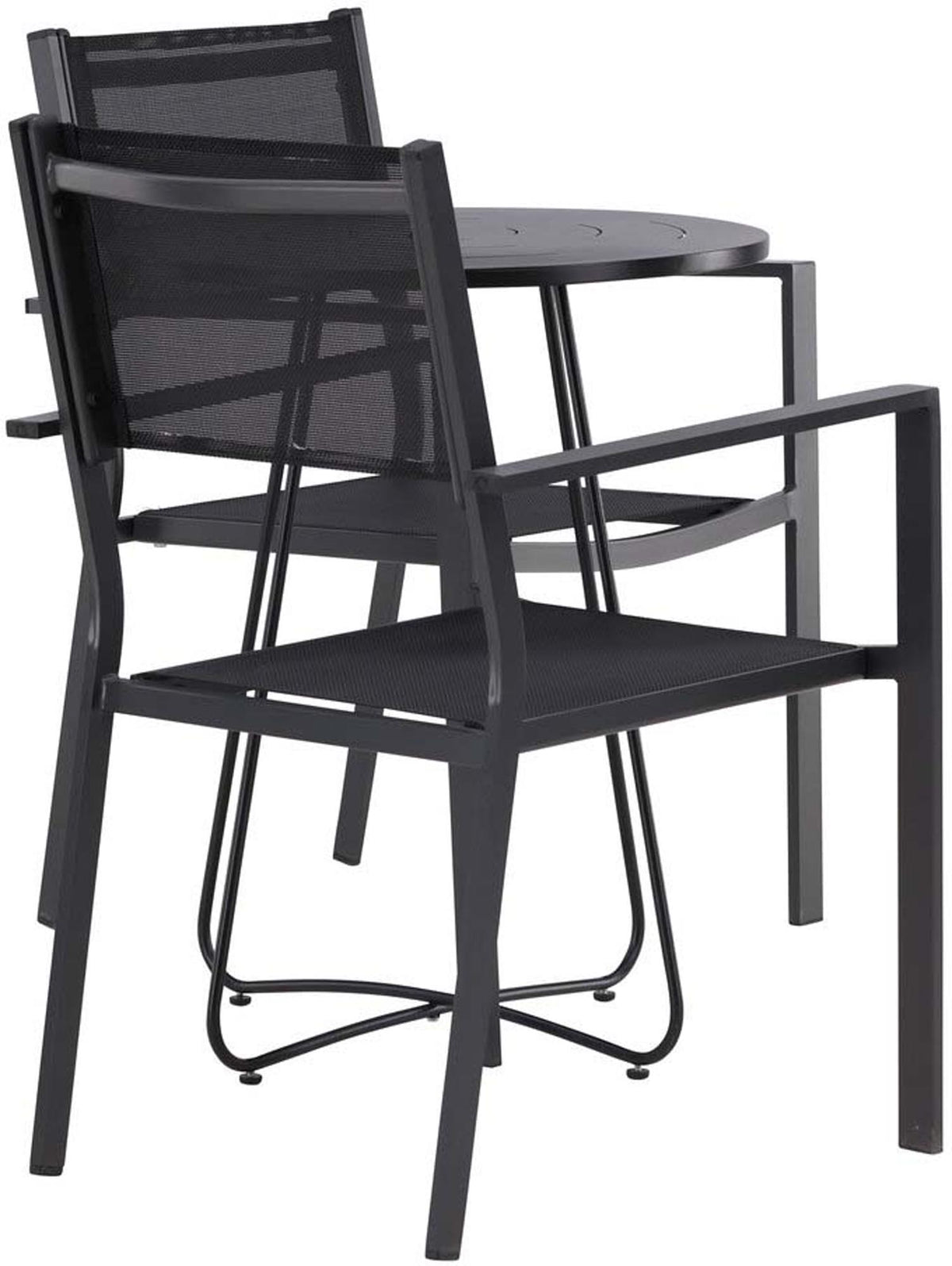 Bacong Outdoor-Tischset + Copacabana ⌀60cm/2St. in Schwarz präsentiert im Onlineshop von KAQTU Design AG. Gartentischset ist von Venture Home