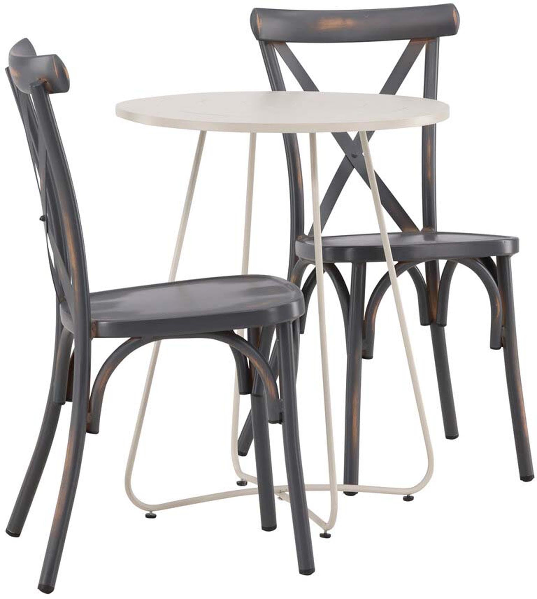 Elegantes Outdoor-Set: 60cm Tisch & 2 Stühle aus robustem Aluminium, ideal für stilvolle Gartenmomente.
