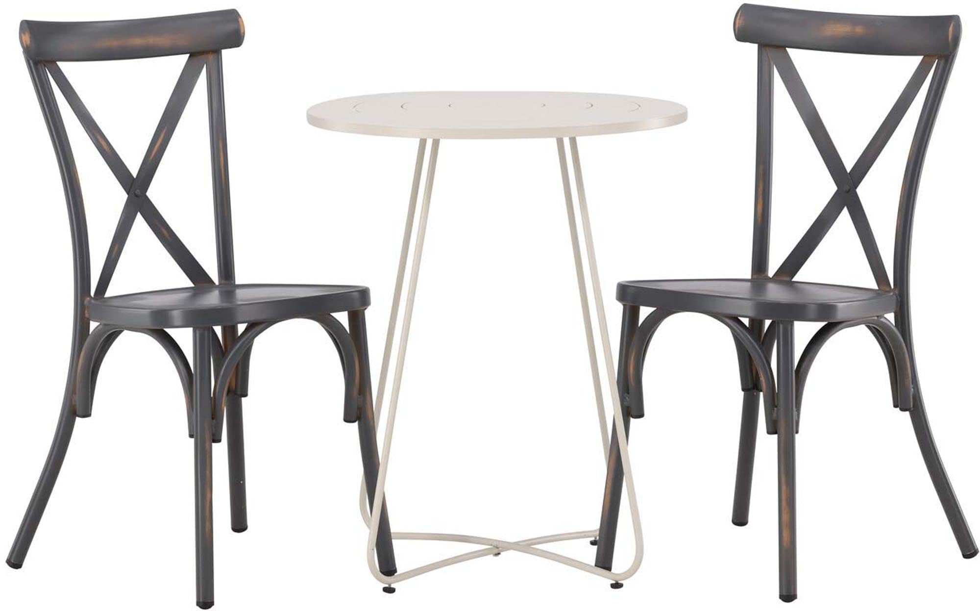 Elegantes Outdoor-Set: 60cm Tisch & 2 Stühle aus robustem Aluminium, ideal für stilvolle Gartenmomente.
