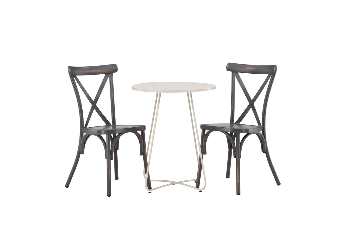 Bacong Outdoor-Tischset + Tablas ⌀60cm/2St. in Dunkelgrau präsentiert im Onlineshop von KAQTU Design AG. Gartentischset ist von Venture Home