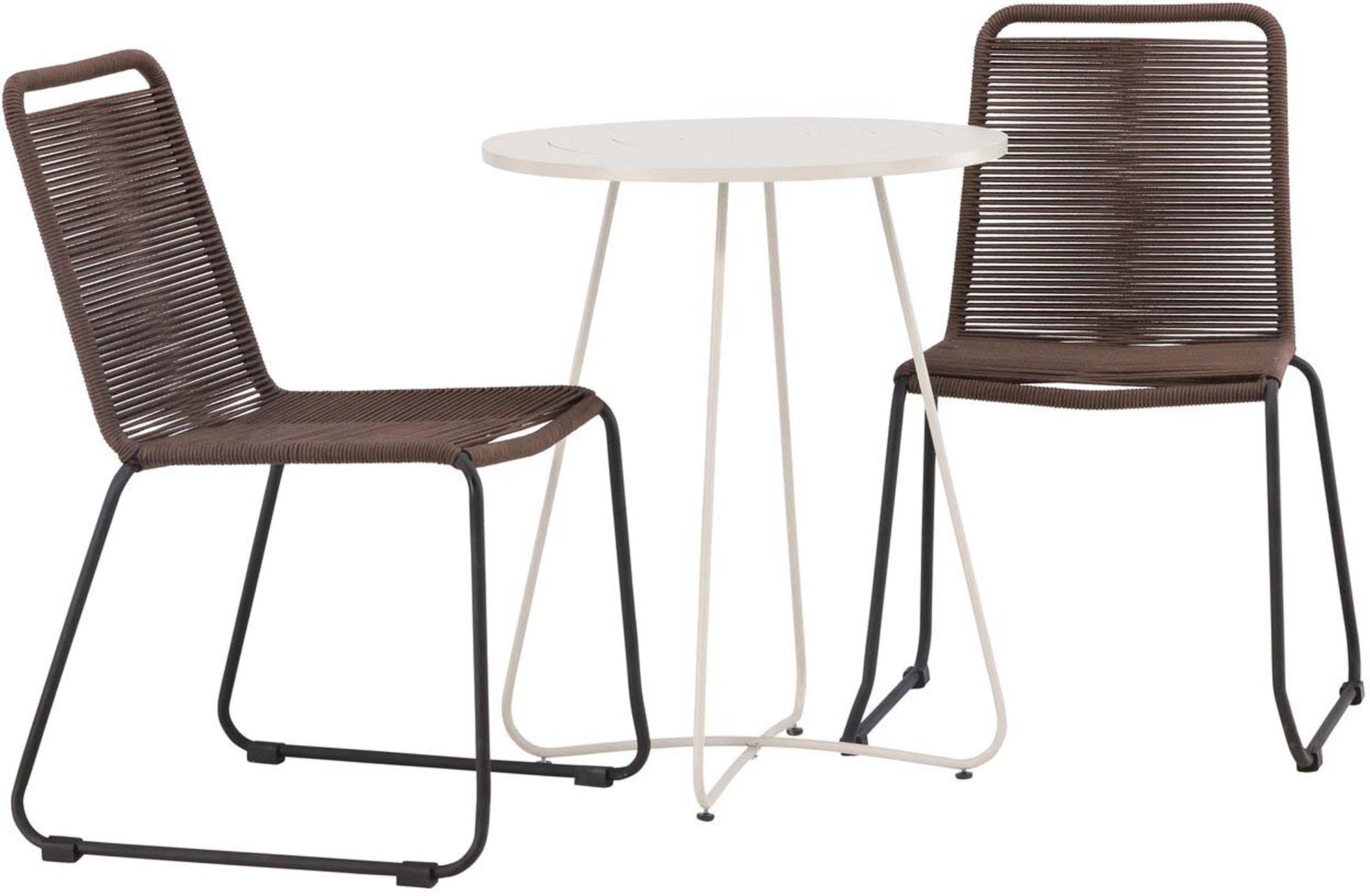 Stilvolles Outdoor-Set: Robuster Tisch & bequeme Stühle für gesellige Stunden im Freien.