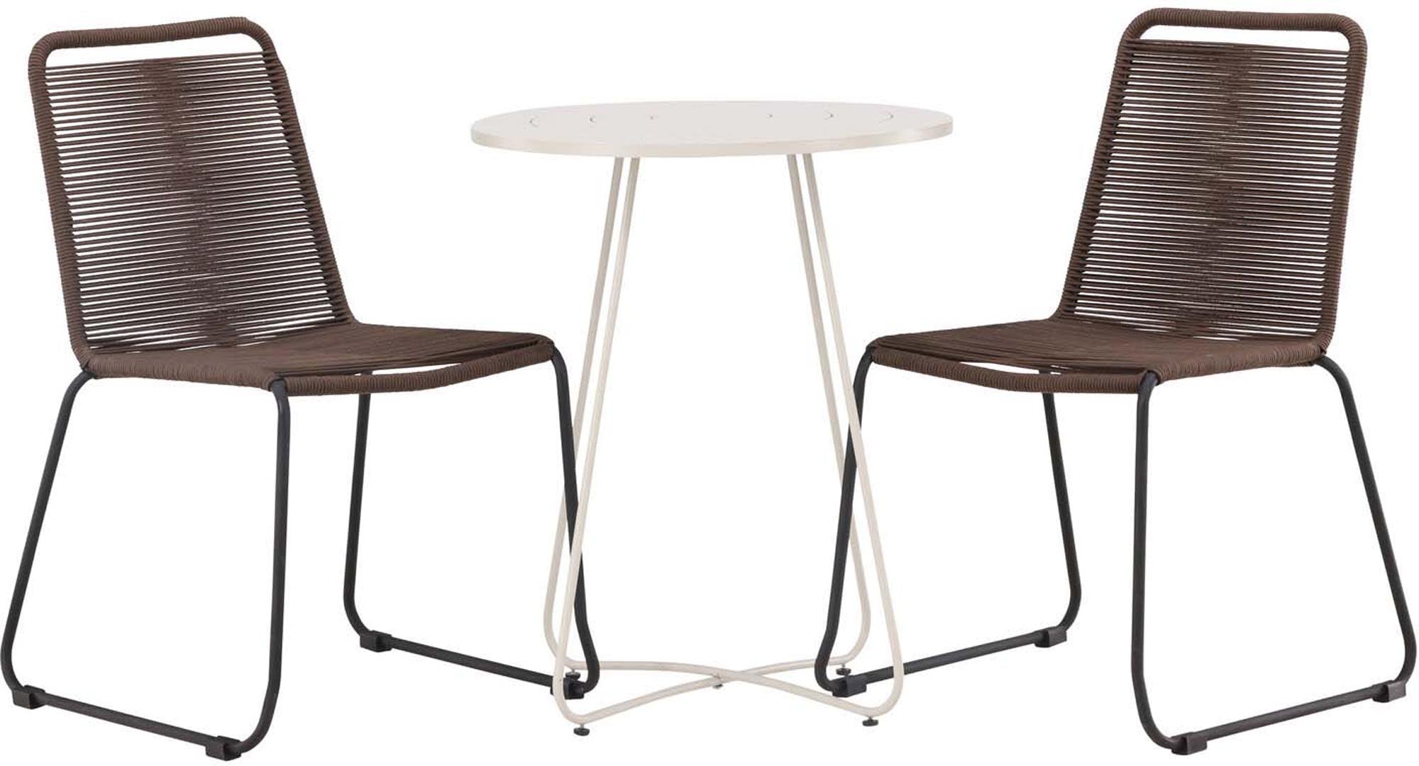 Stilvolles Outdoor-Set: Robuster Tisch & bequeme Stühle für gesellige Stunden im Freien.