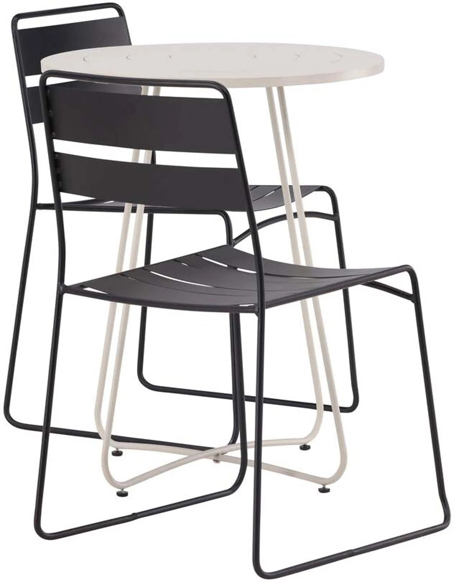 Elegantes Bacong Set: Stilvoller Tisch & Lina-Stühle für moderne Outdoor-Gemütlichkeit.