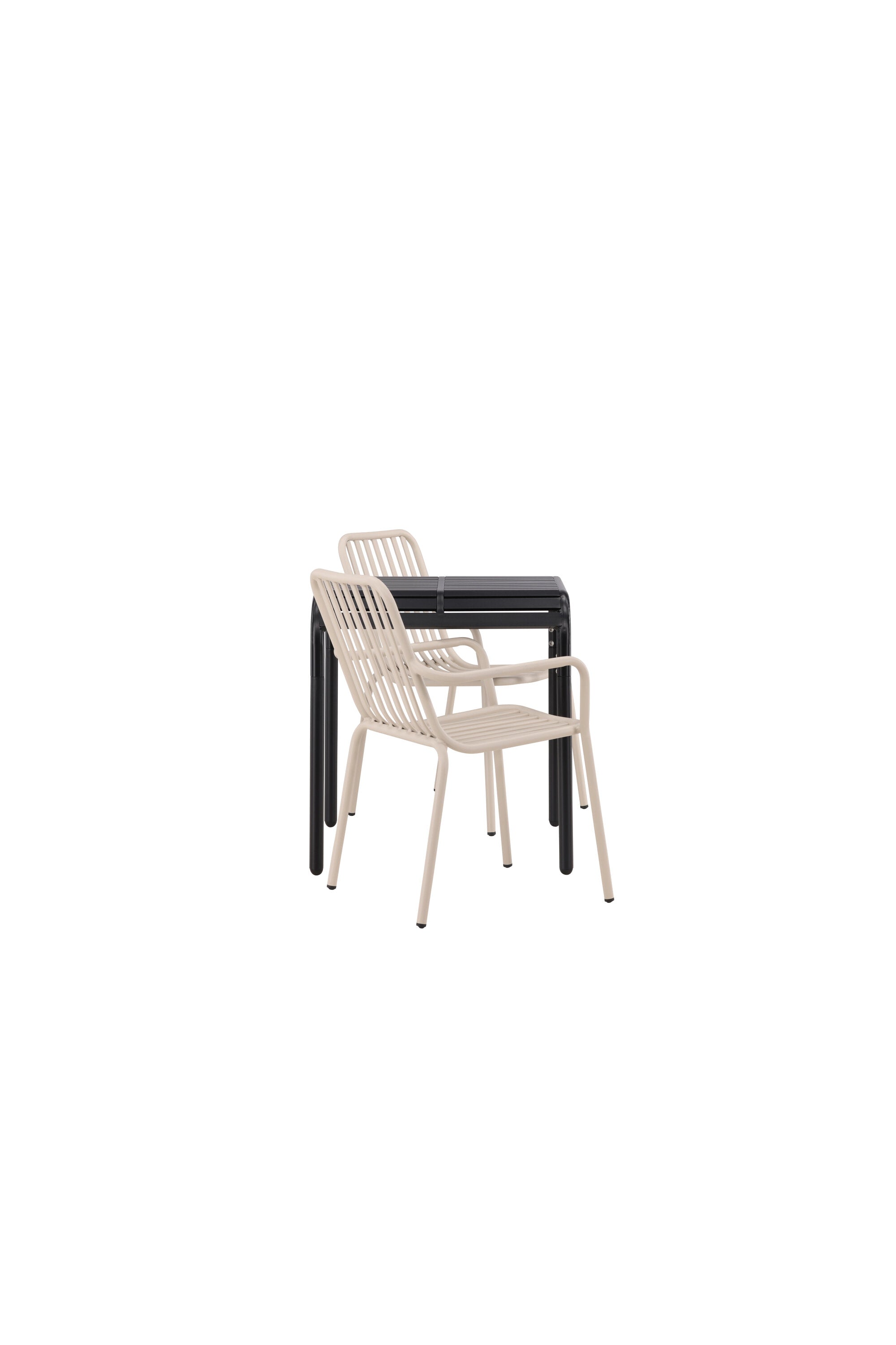 Borneo Outdoor-Tischset + Peking 70cm/2St. in Schwarz / Beige präsentiert im Onlineshop von KAQTU Design AG. Gartentischset ist von Venture Home