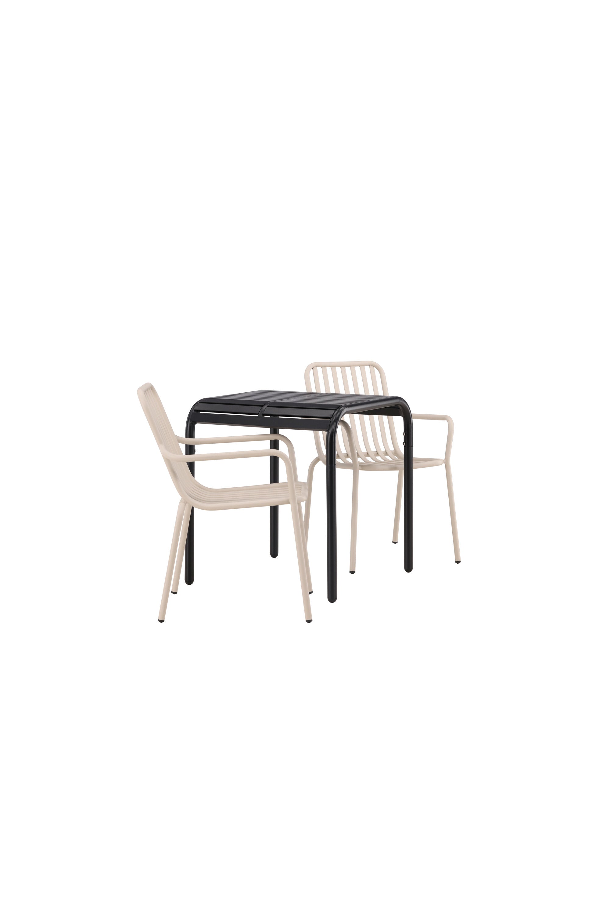 Borneo Outdoor-Tischset + Peking 70cm/2St. in Schwarz / Beige präsentiert im Onlineshop von KAQTU Design AG. Gartentischset ist von Venture Home