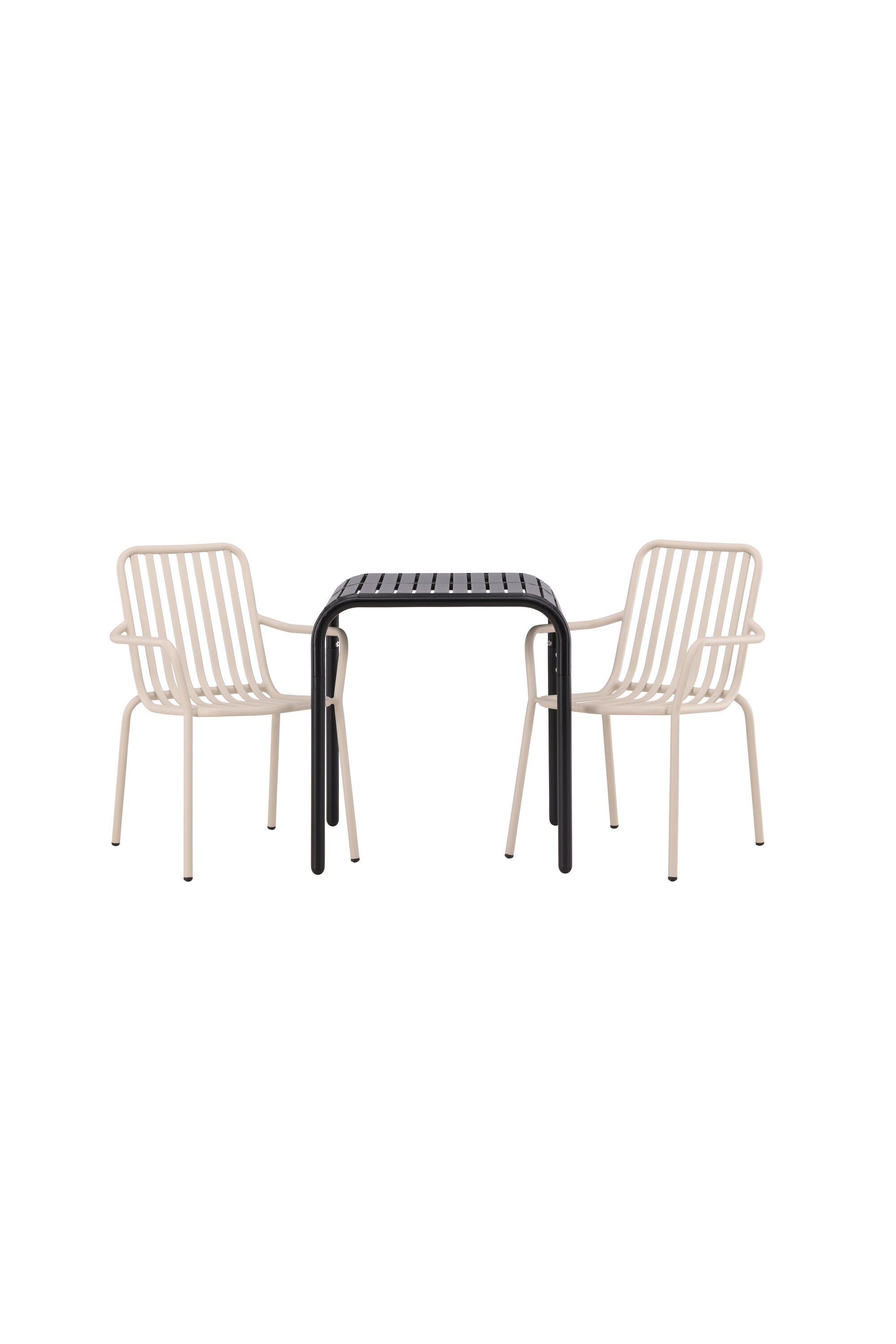 Borneo Outdoor-Tischset + Peking 70cm/2St. in Schwarz / Beige präsentiert im Onlineshop von KAQTU Design AG. Gartentischset ist von Venture Home