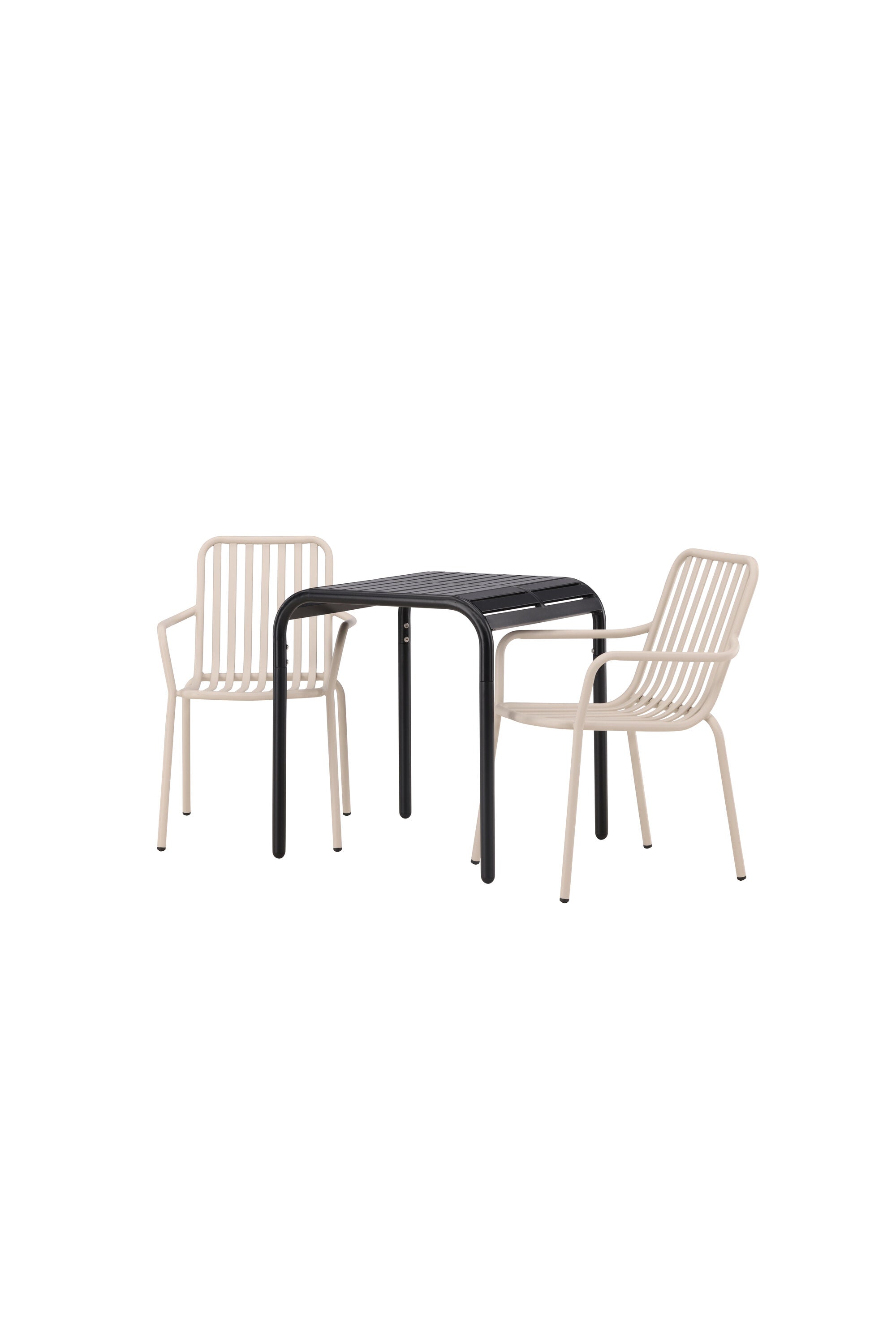 Borneo Outdoor-Tischset + Peking 70cm/2St. in Schwarz / Beige präsentiert im Onlineshop von KAQTU Design AG. Gartentischset ist von Venture Home