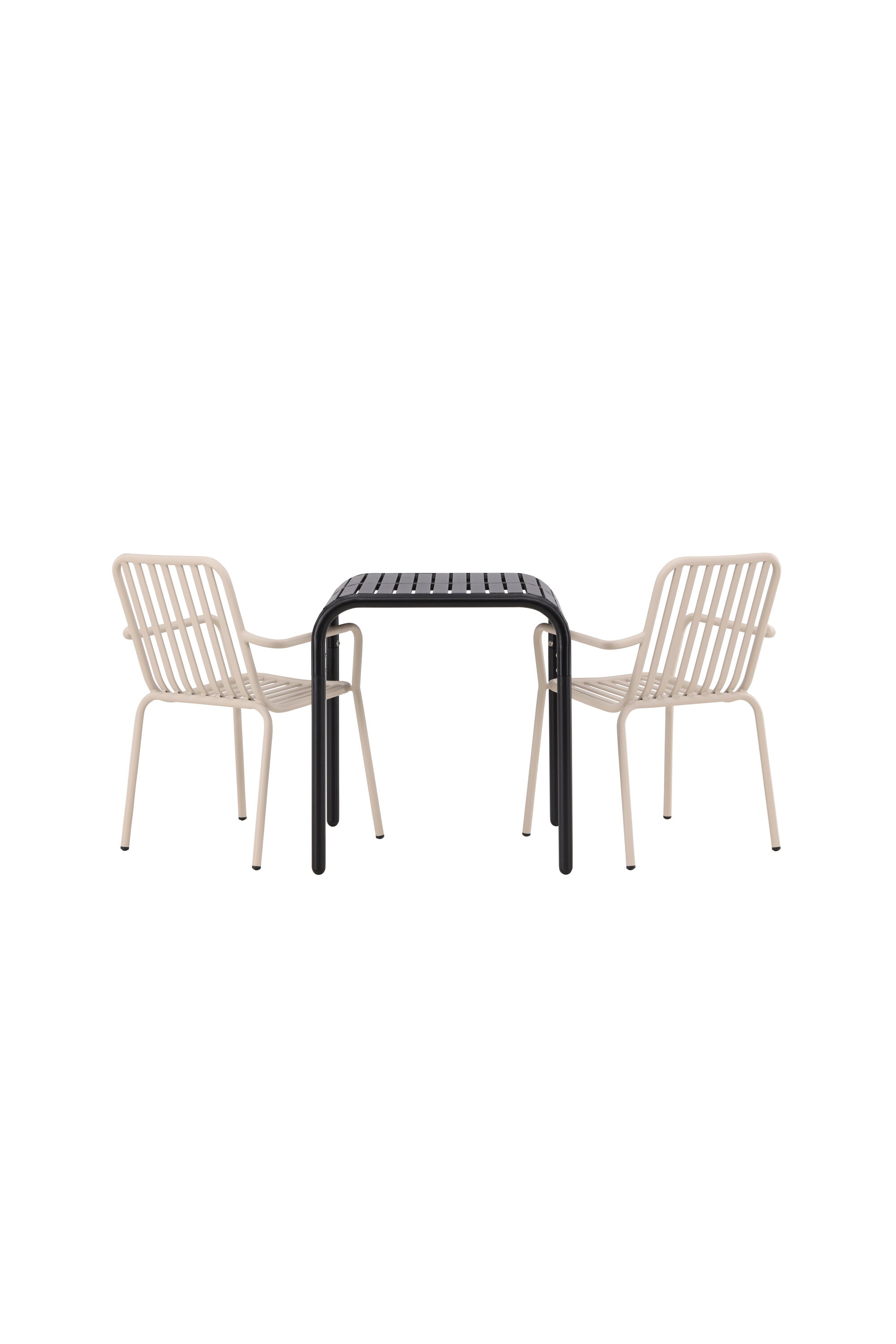 Borneo Outdoor-Tischset + Peking 70cm/2St. in Schwarz / Beige präsentiert im Onlineshop von KAQTU Design AG. Gartentischset ist von Venture Home