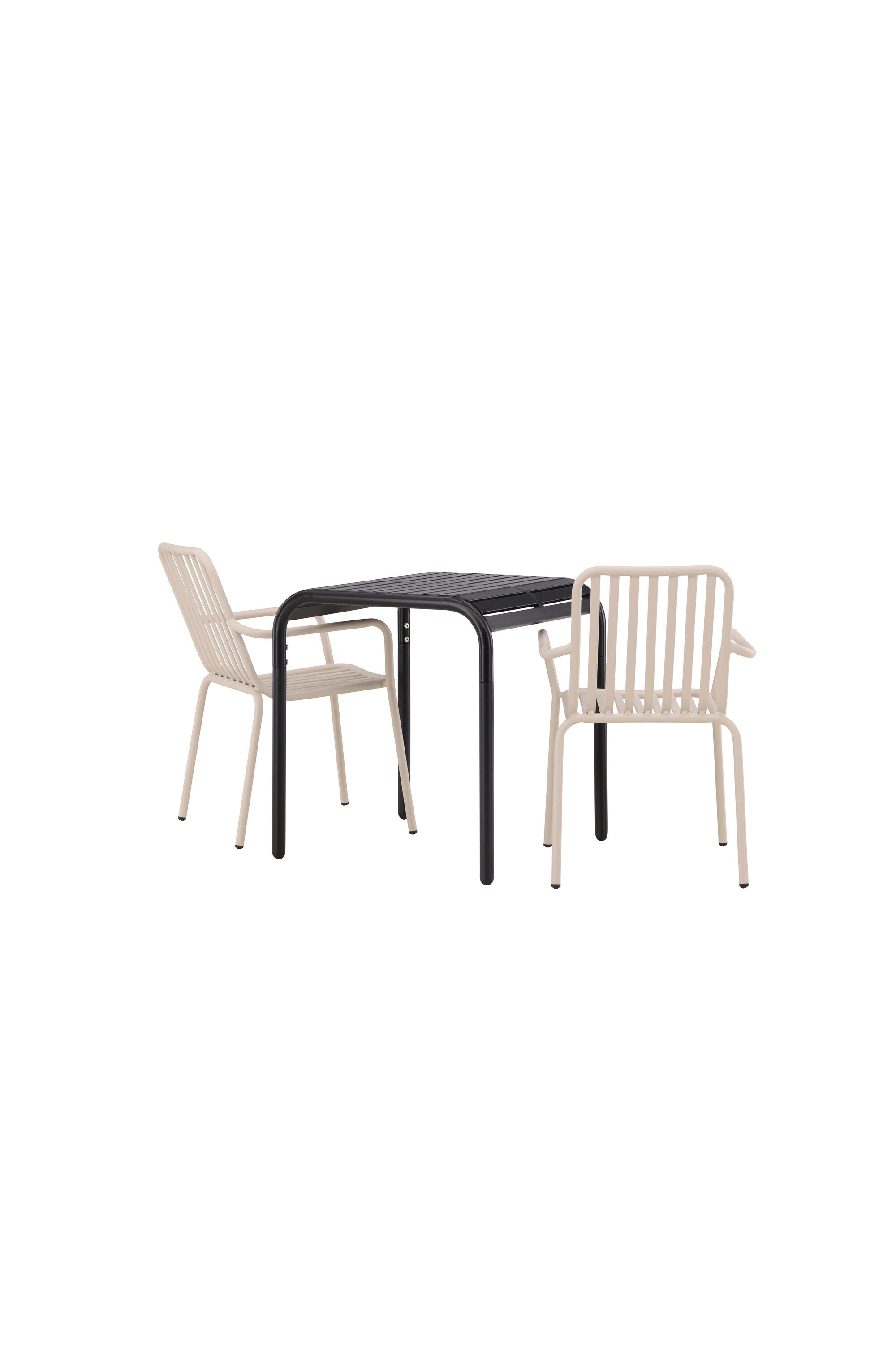 Borneo Outdoor-Tischset + Peking 70cm/2St. in Schwarz / Beige präsentiert im Onlineshop von KAQTU Design AG. Gartentischset ist von Venture Home