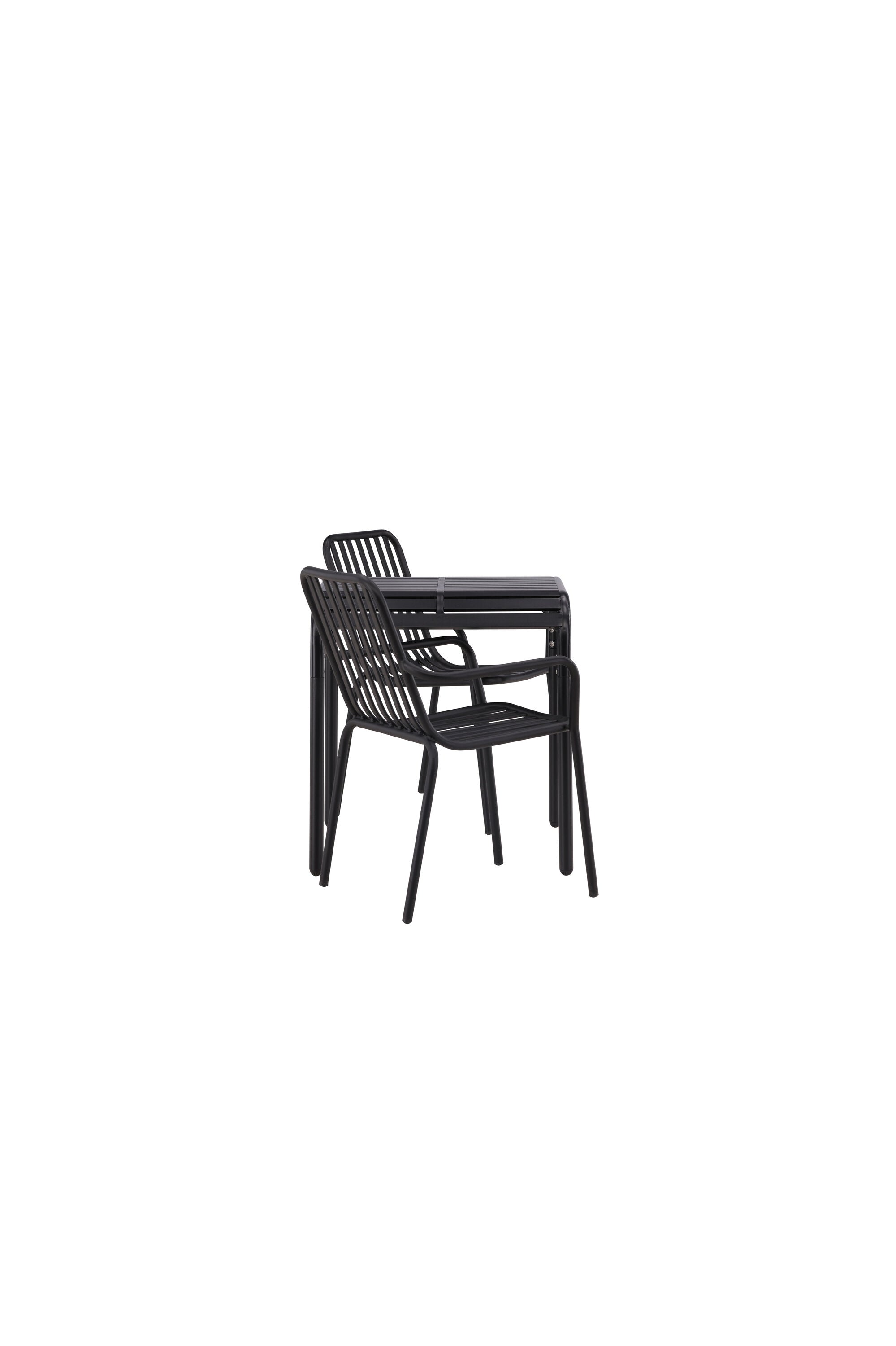 Borneo Outdoor-Tischset + Peking 70cm/2St. in Schwarz präsentiert im Onlineshop von KAQTU Design AG. Gartentischset ist von Venture Home