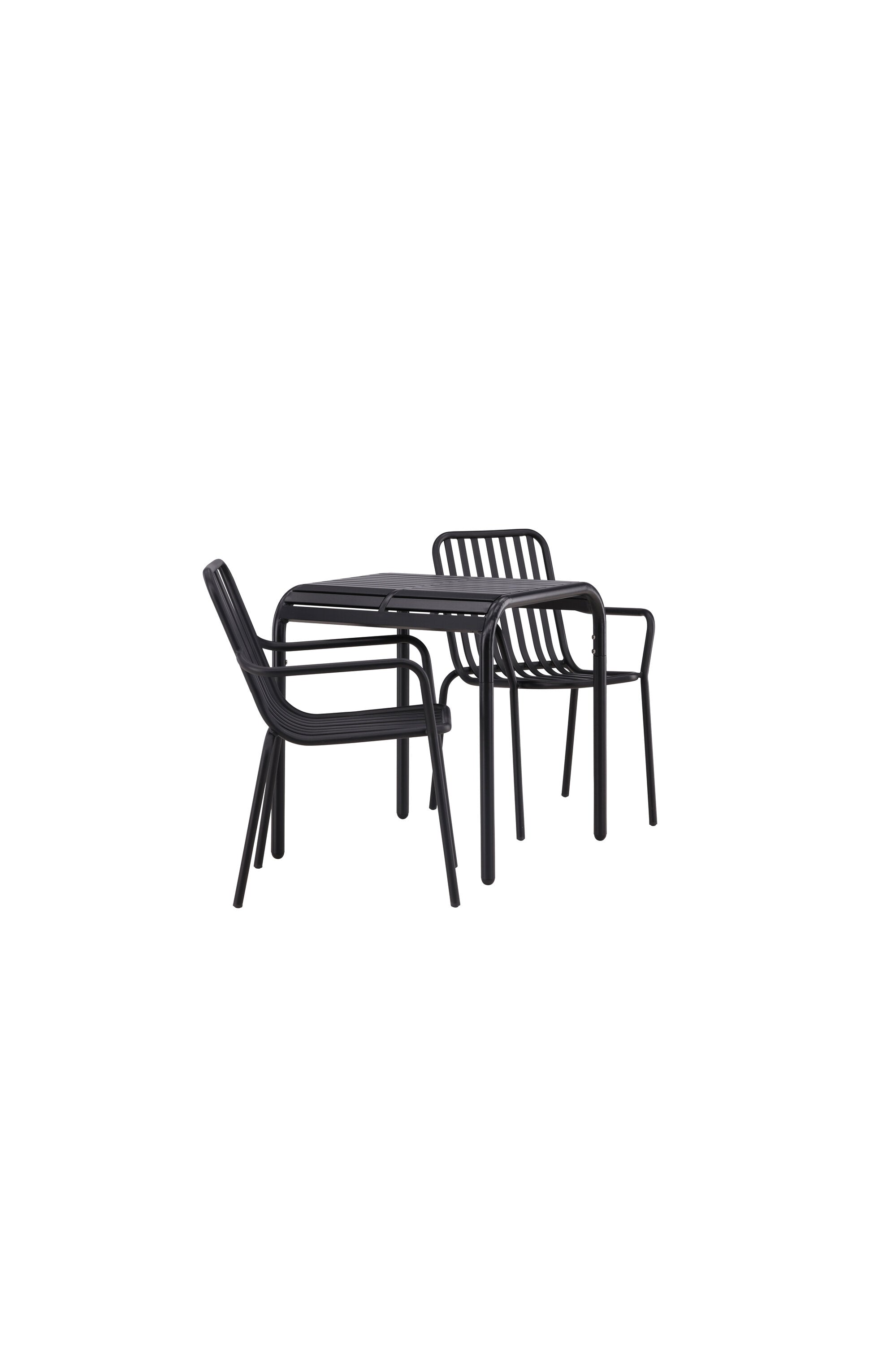 Borneo Outdoor-Tischset + Peking 70cm/2St. in Schwarz präsentiert im Onlineshop von KAQTU Design AG. Gartentischset ist von Venture Home