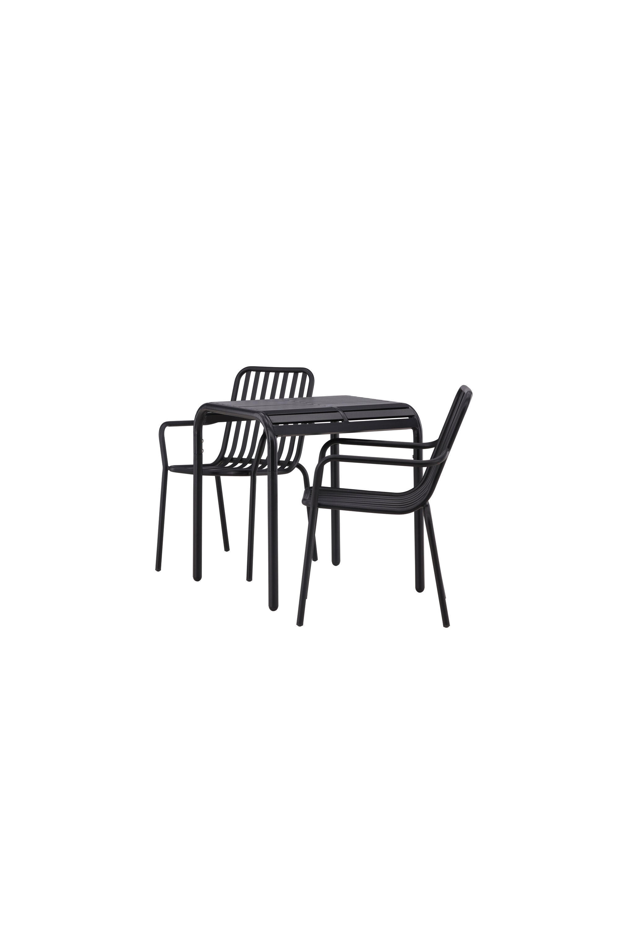 Borneo Outdoor-Tischset + Peking 70cm/2St. in Schwarz präsentiert im Onlineshop von KAQTU Design AG. Gartentischset ist von Venture Home