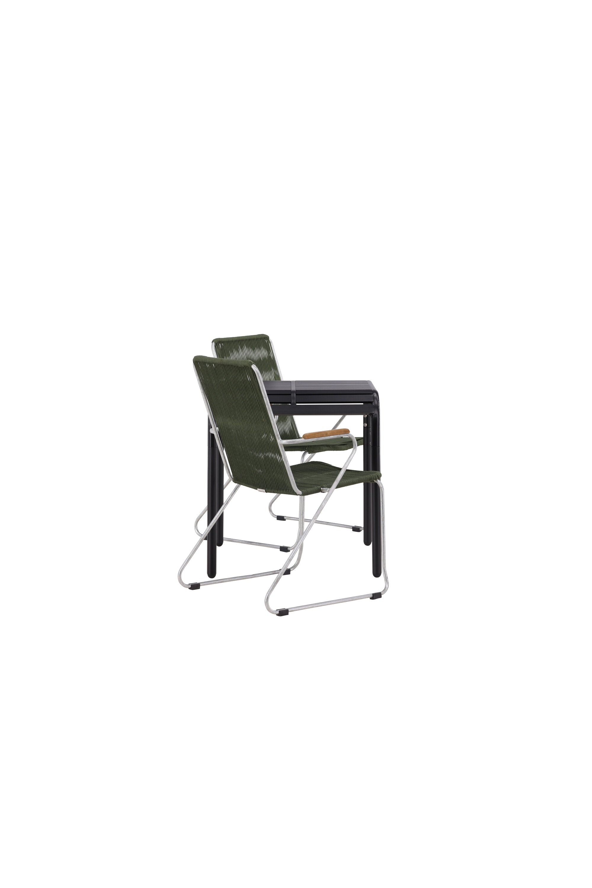 Borneo Outdoor-Tischset + Bois 70cm/2St. in Grün, Silber präsentiert im Onlineshop von KAQTU Design AG. Gartentischset ist von Venture Home