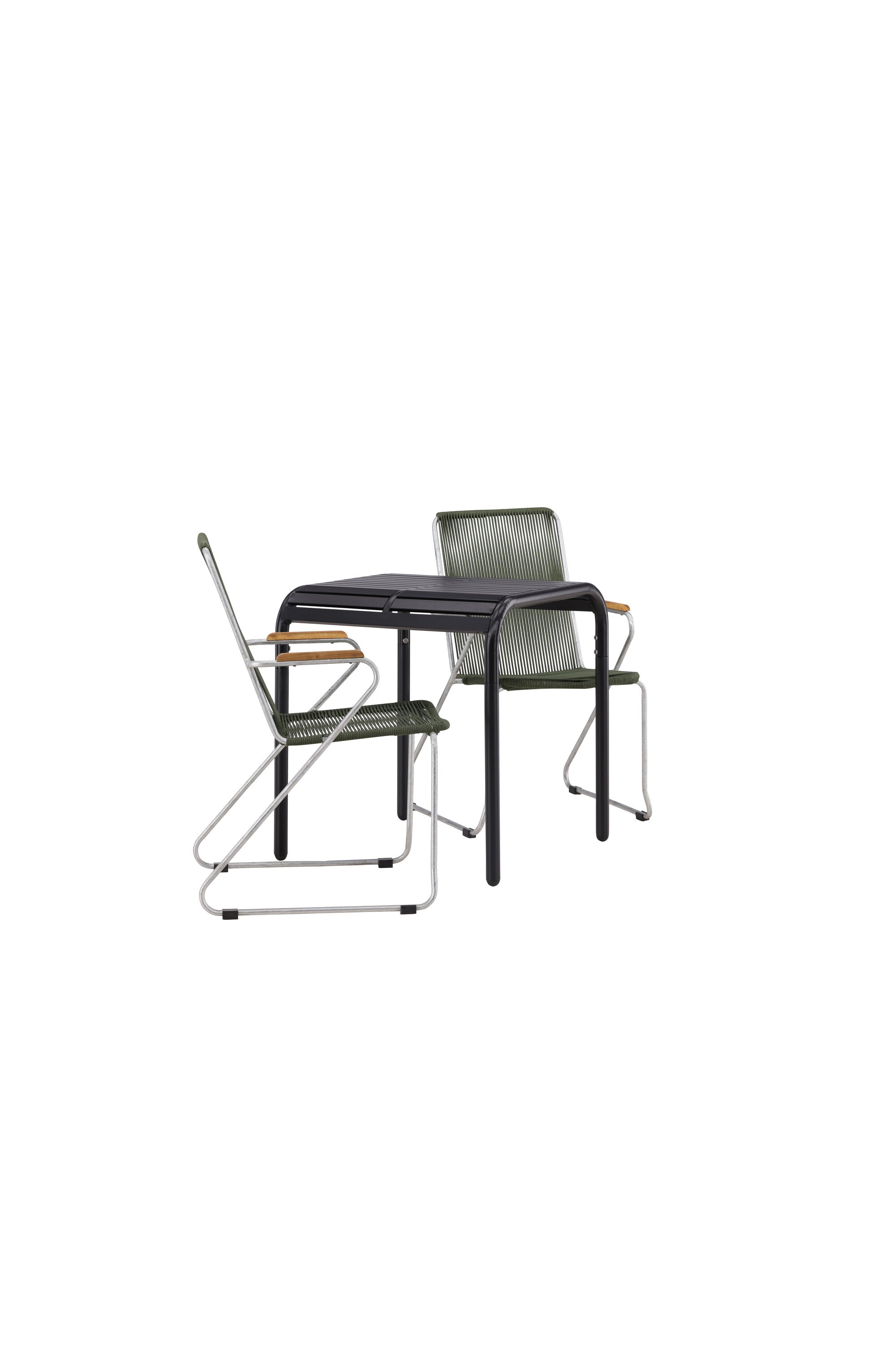 Borneo Outdoor-Tischset + Bois 70cm/2St. in Grün, Silber präsentiert im Onlineshop von KAQTU Design AG. Gartentischset ist von Venture Home