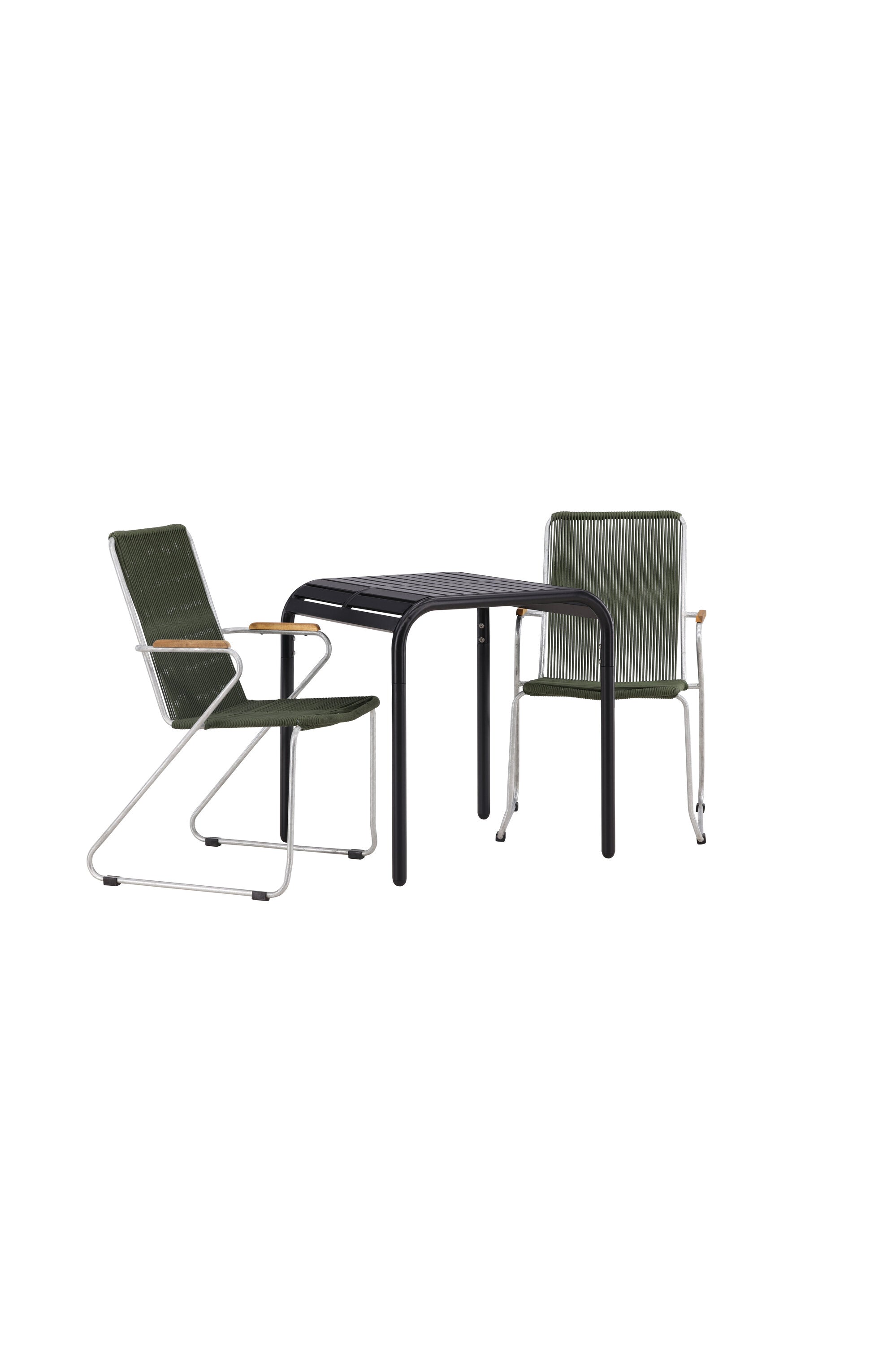 Borneo Outdoor-Tischset + Bois 70cm/2St. in Grün, Silber präsentiert im Onlineshop von KAQTU Design AG. Gartentischset ist von Venture Home