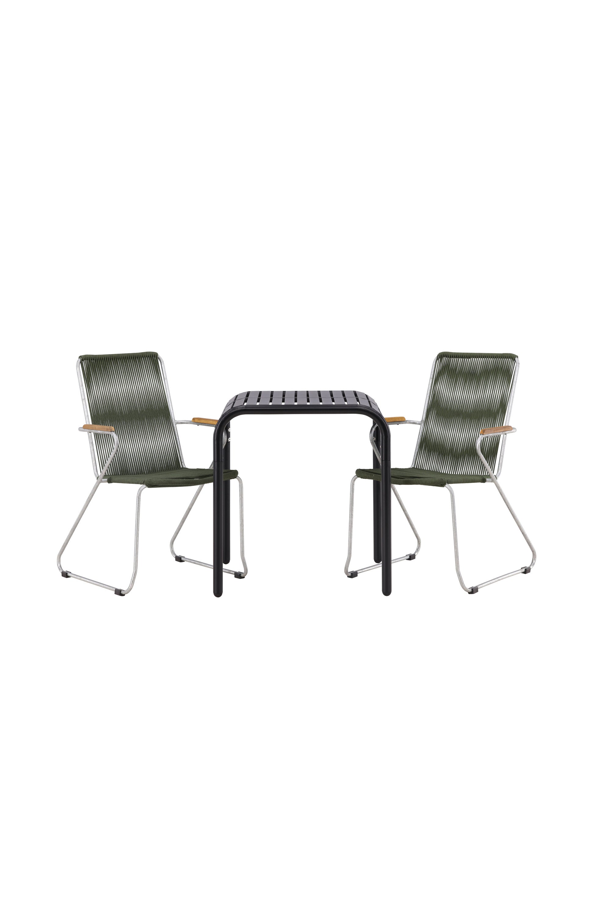 Borneo Outdoor-Tischset + Bois 70cm/2St. in Grün, Silber präsentiert im Onlineshop von KAQTU Design AG. Gartentischset ist von Venture Home