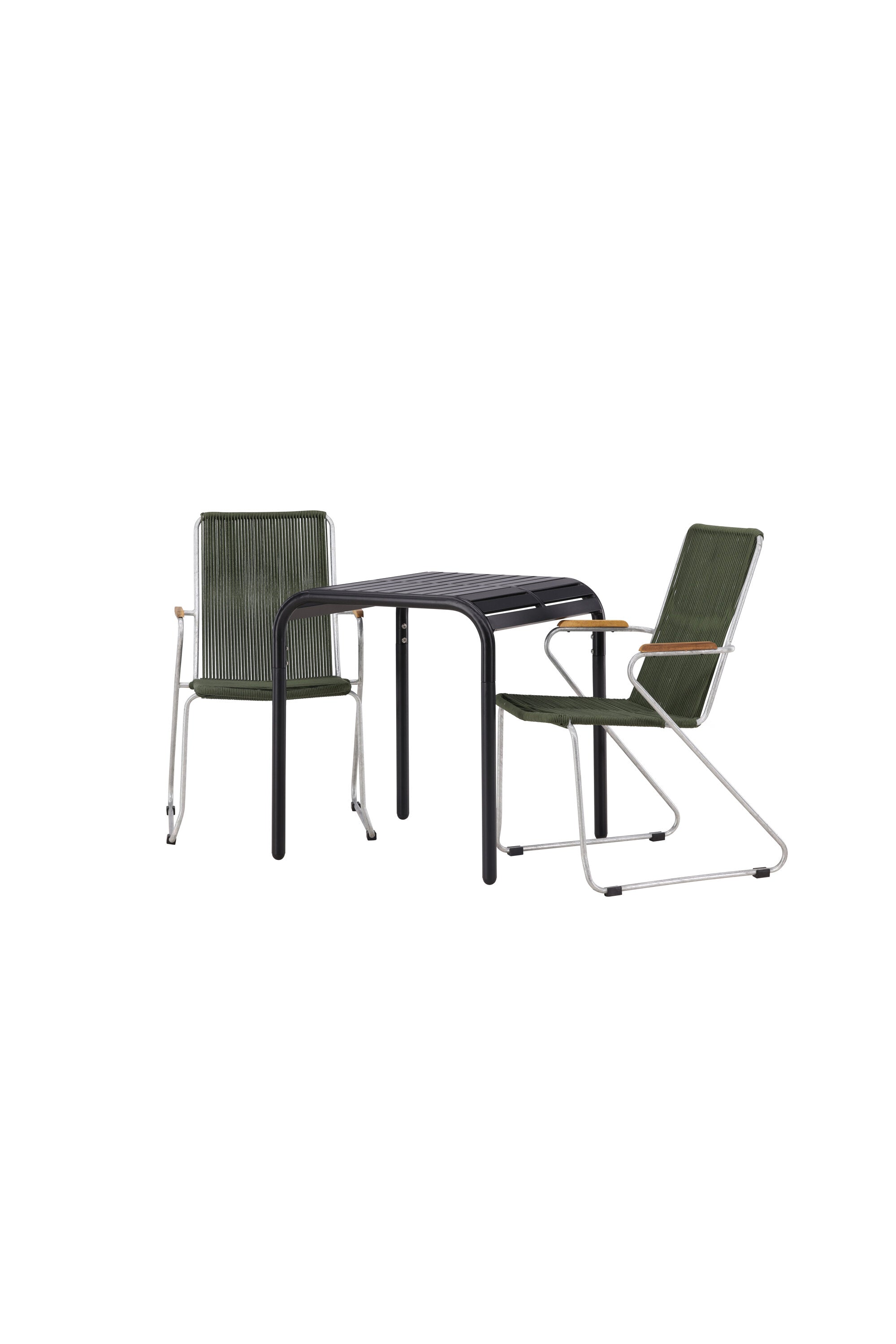 Borneo Outdoor-Tischset + Bois 70cm/2St. in Grün, Silber präsentiert im Onlineshop von KAQTU Design AG. Gartentischset ist von Venture Home
