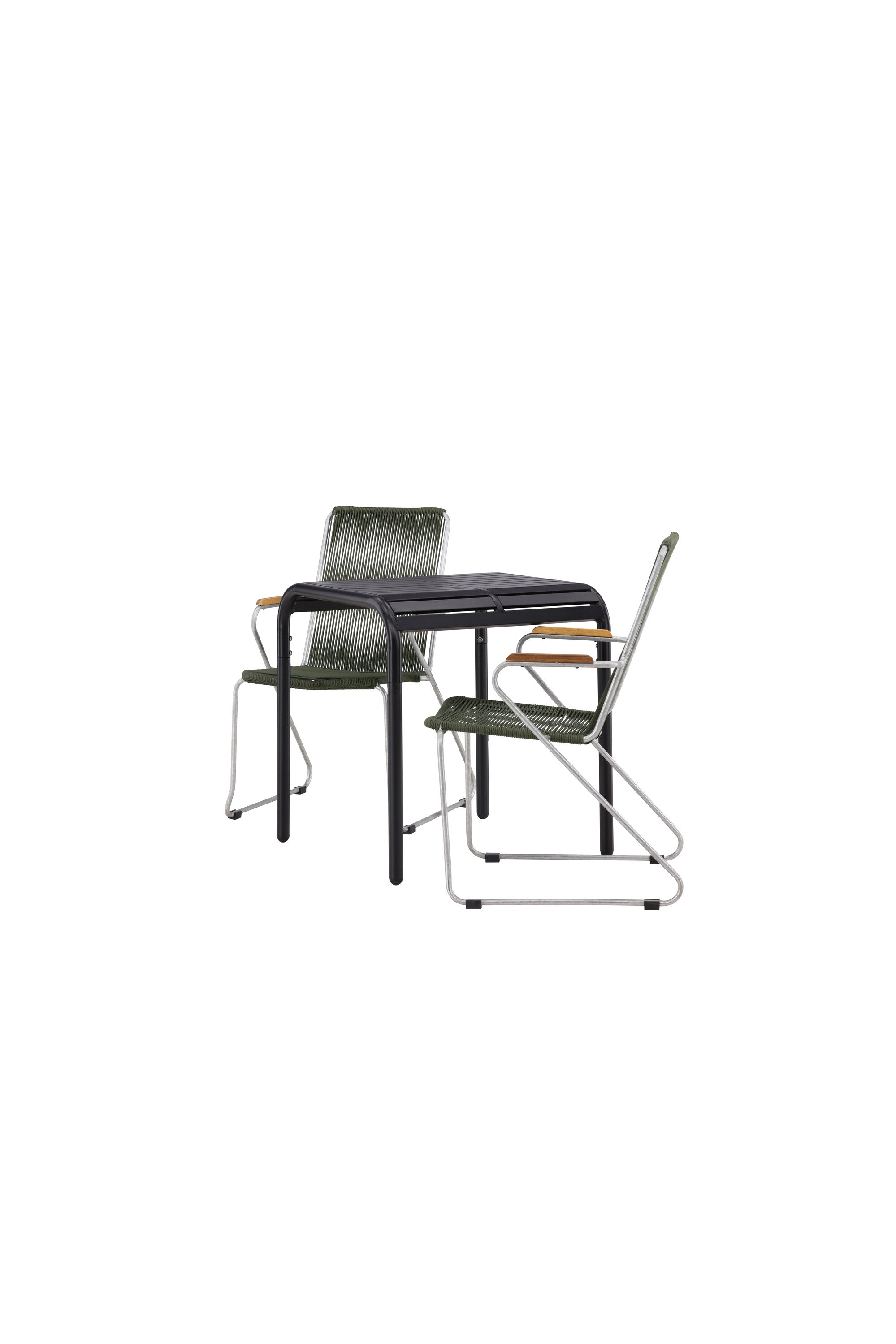 Borneo Outdoor-Tischset + Bois 70cm/2St. in Grün, Silber präsentiert im Onlineshop von KAQTU Design AG. Gartentischset ist von Venture Home