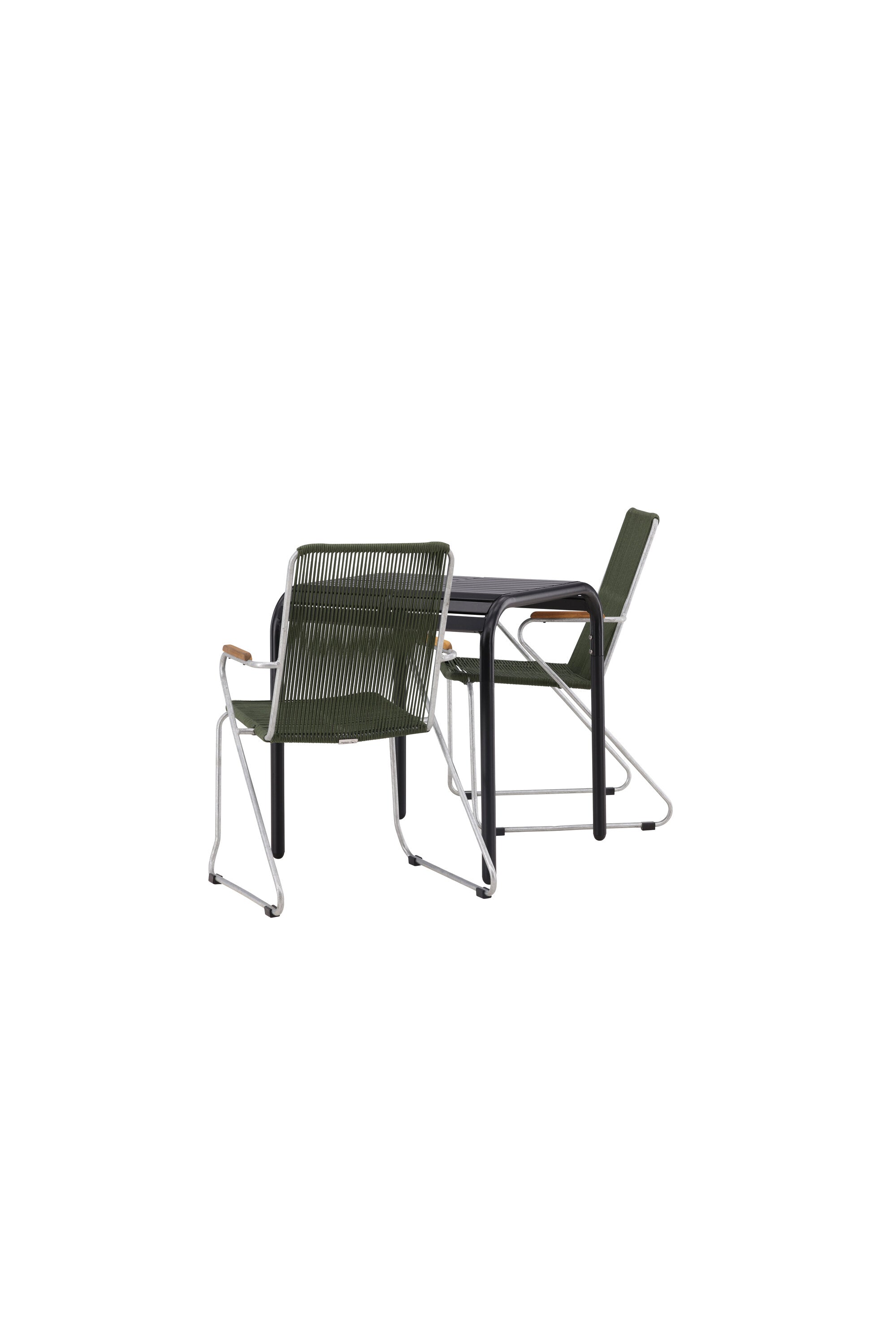 Borneo Outdoor-Tischset + Bois 70cm/2St. in Grün, Silber präsentiert im Onlineshop von KAQTU Design AG. Gartentischset ist von Venture Home