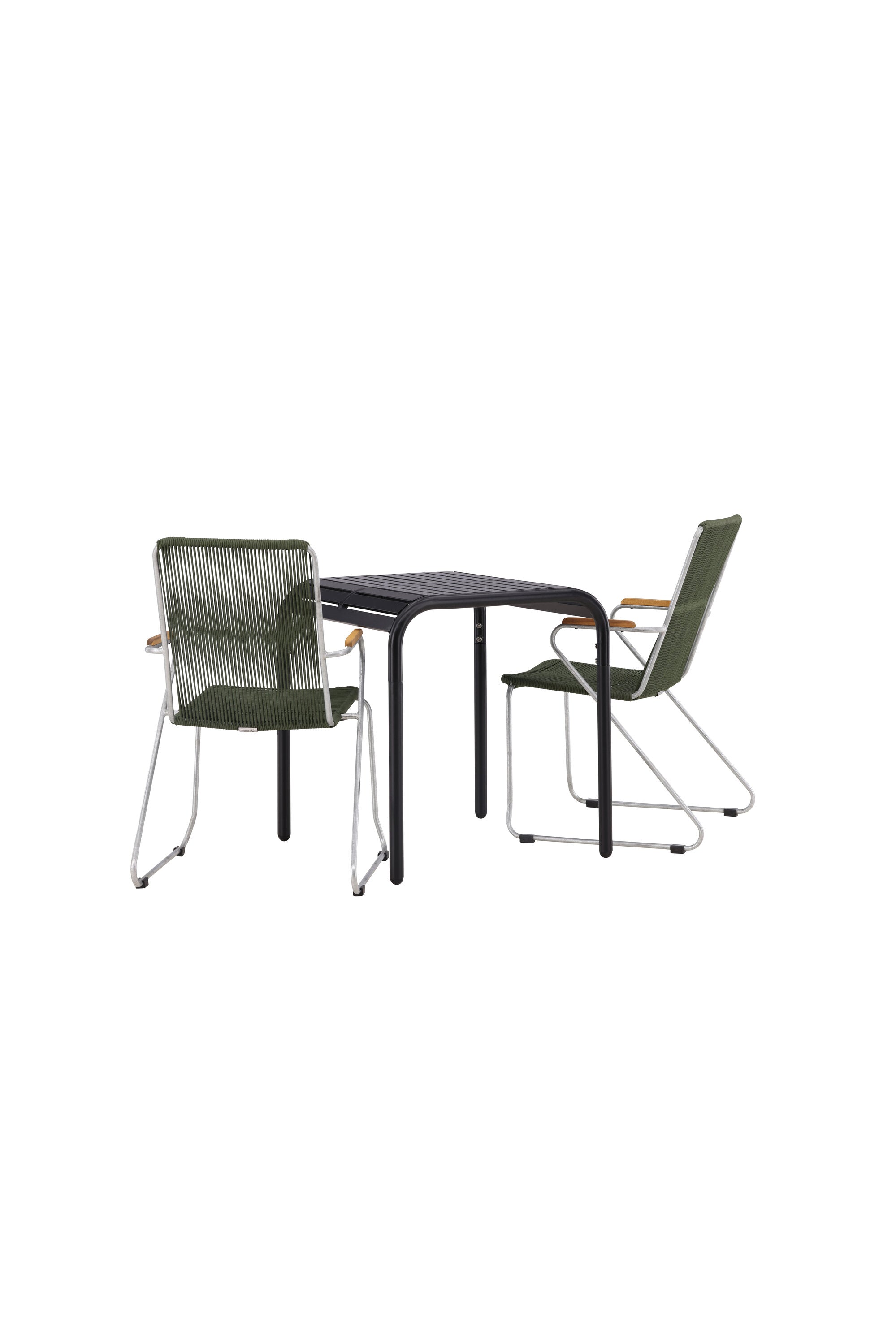 Borneo Outdoor-Tischset + Bois 70cm/2St. in Grün, Silber präsentiert im Onlineshop von KAQTU Design AG. Gartentischset ist von Venture Home