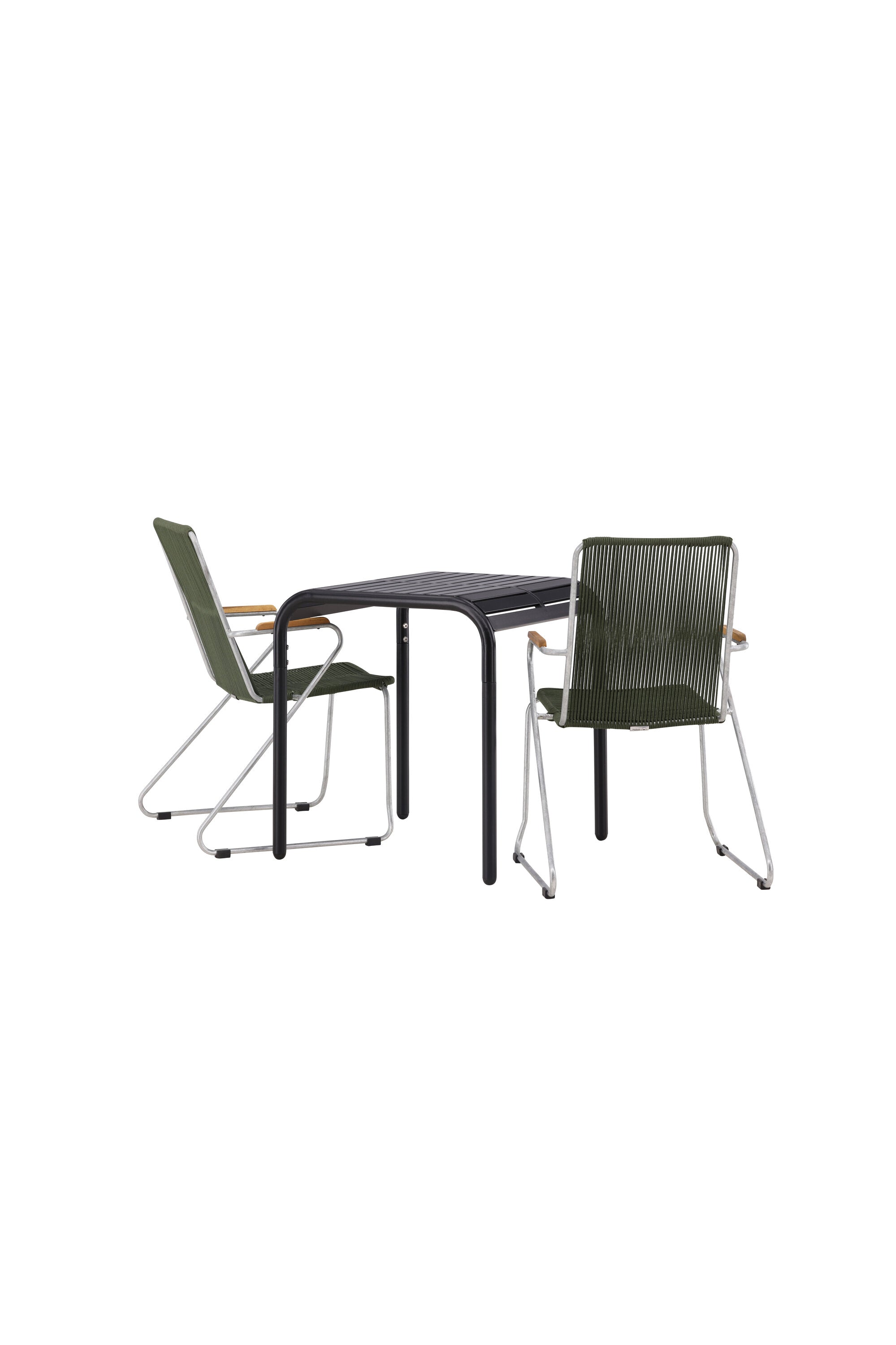 Borneo Outdoor-Tischset + Bois 70cm/2St. in Grün, Silber präsentiert im Onlineshop von KAQTU Design AG. Gartentischset ist von Venture Home