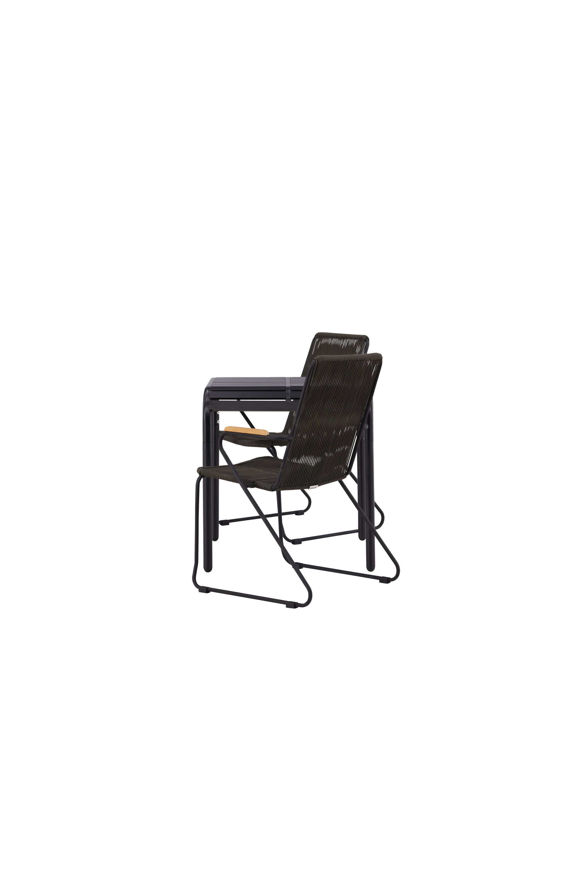 Borneo Outdoor-Tischset + Bois 70cm/2St. in Schwarz, Dunkelgrau präsentiert im Onlineshop von KAQTU Design AG. Gartentischset ist von Venture Home