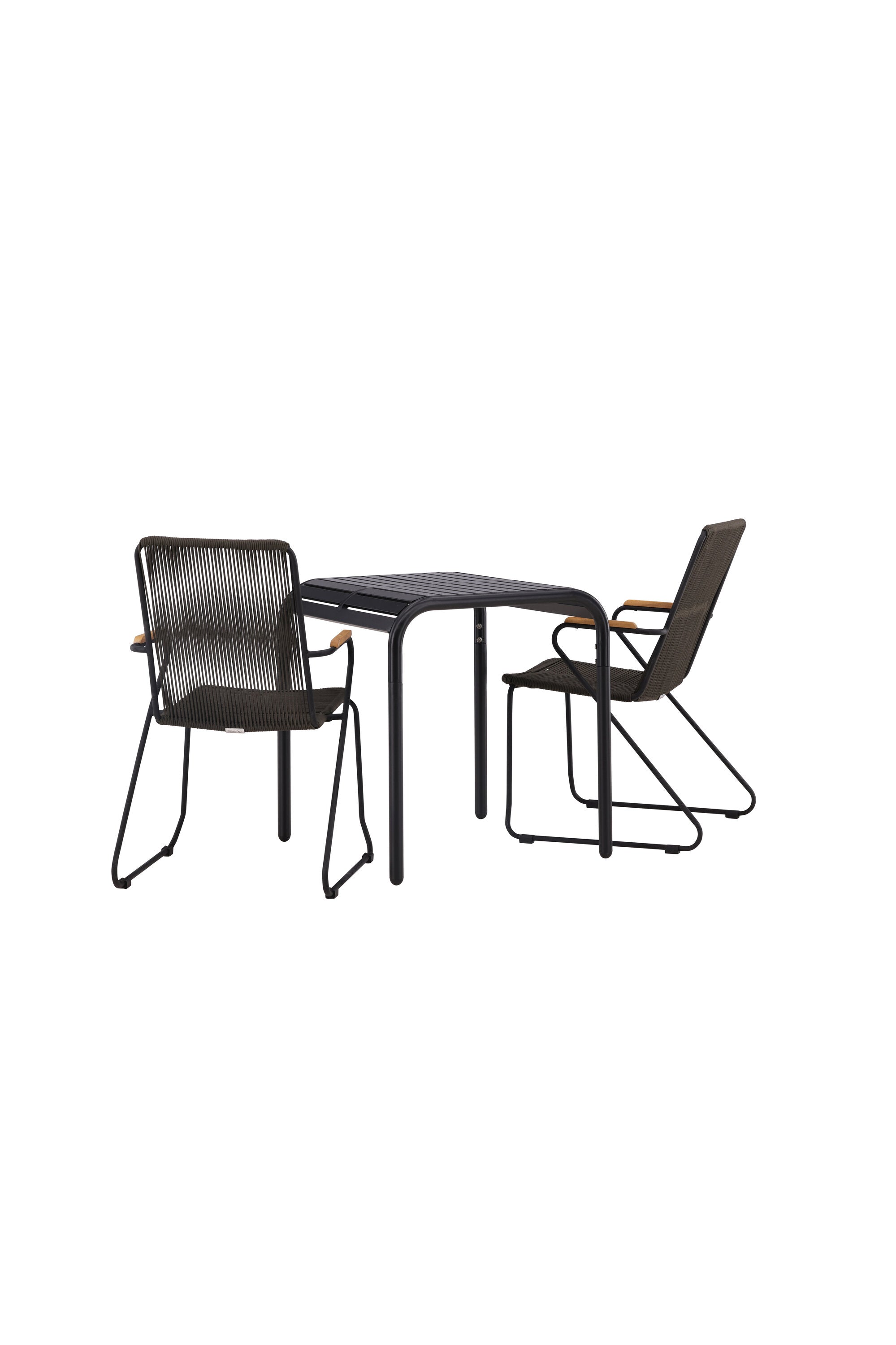 Borneo Outdoor-Tischset + Bois 70cm/2St. in Schwarz, Dunkelgrau präsentiert im Onlineshop von KAQTU Design AG. Gartentischset ist von Venture Home