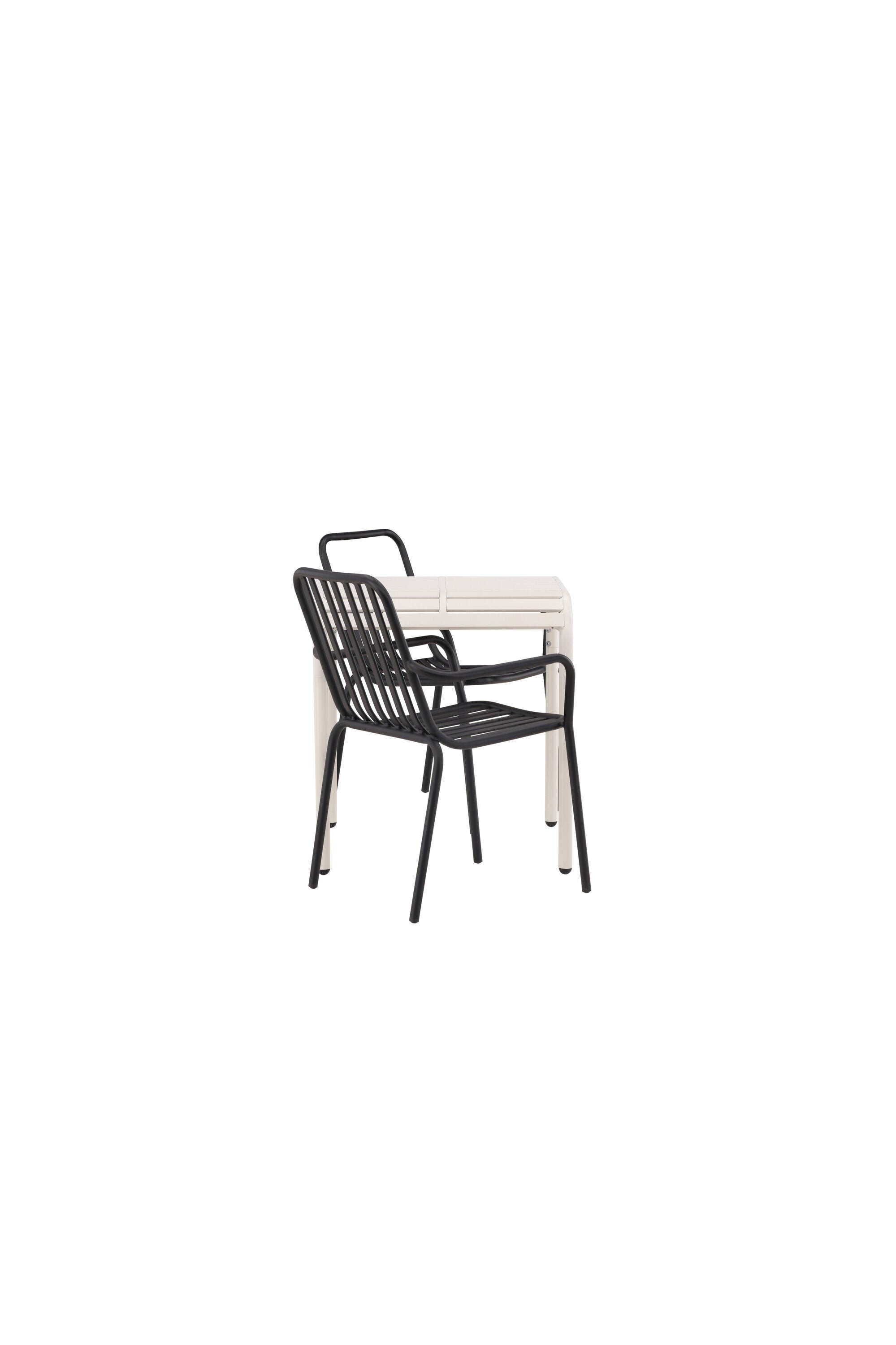 Borneo Outdoor-Tischset + Peking 70cm/2St. in Beige / Schwarz präsentiert im Onlineshop von KAQTU Design AG. Gartentischset ist von Venture Home