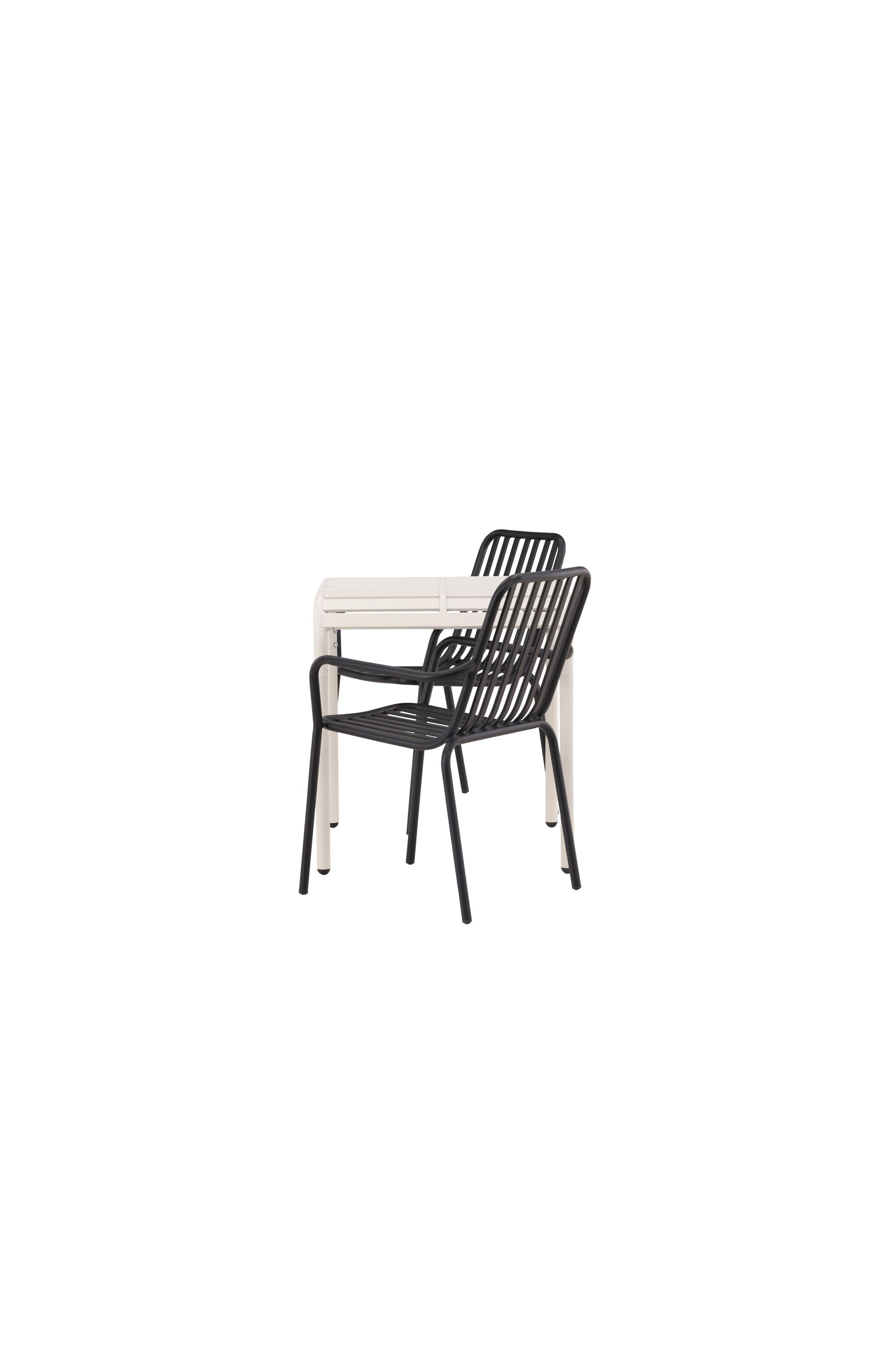 Borneo Outdoor-Tischset + Peking 70cm/2St. in Beige / Schwarz präsentiert im Onlineshop von KAQTU Design AG. Gartentischset ist von Venture Home