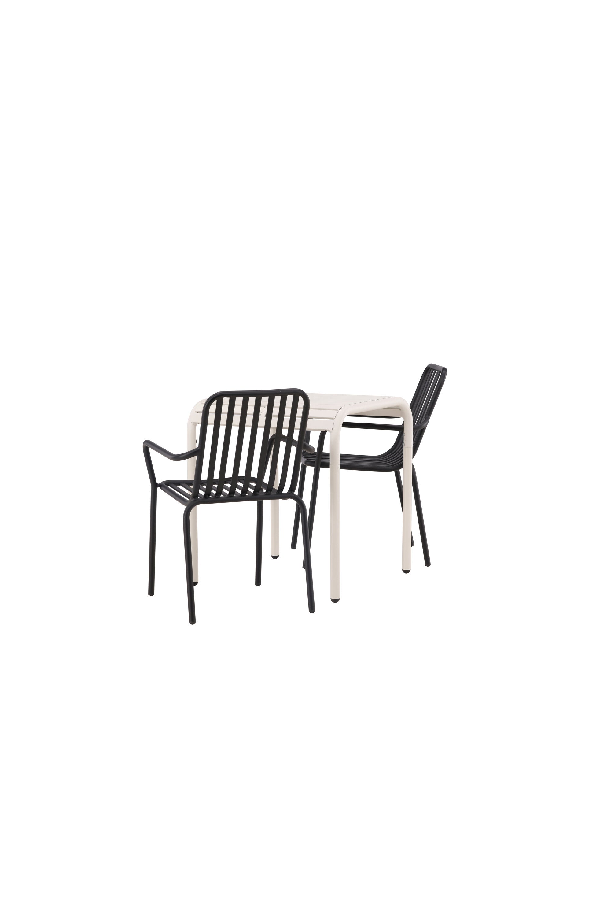 Borneo Outdoor-Tischset + Peking 70cm/2St. in Beige / Schwarz präsentiert im Onlineshop von KAQTU Design AG. Gartentischset ist von Venture Home