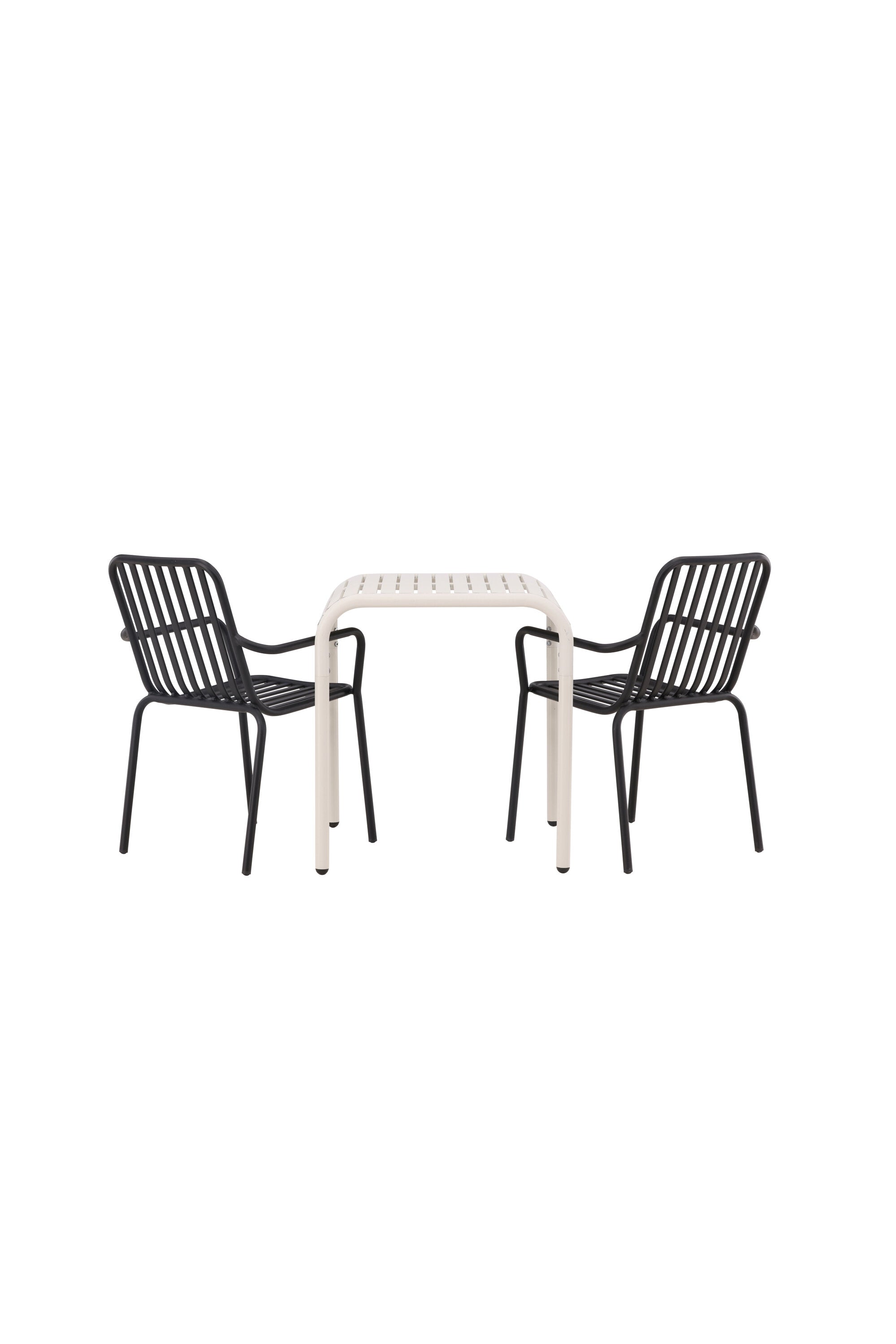 Borneo Outdoor-Tischset + Peking 70cm/2St. in Beige / Schwarz präsentiert im Onlineshop von KAQTU Design AG. Gartentischset ist von Venture Home