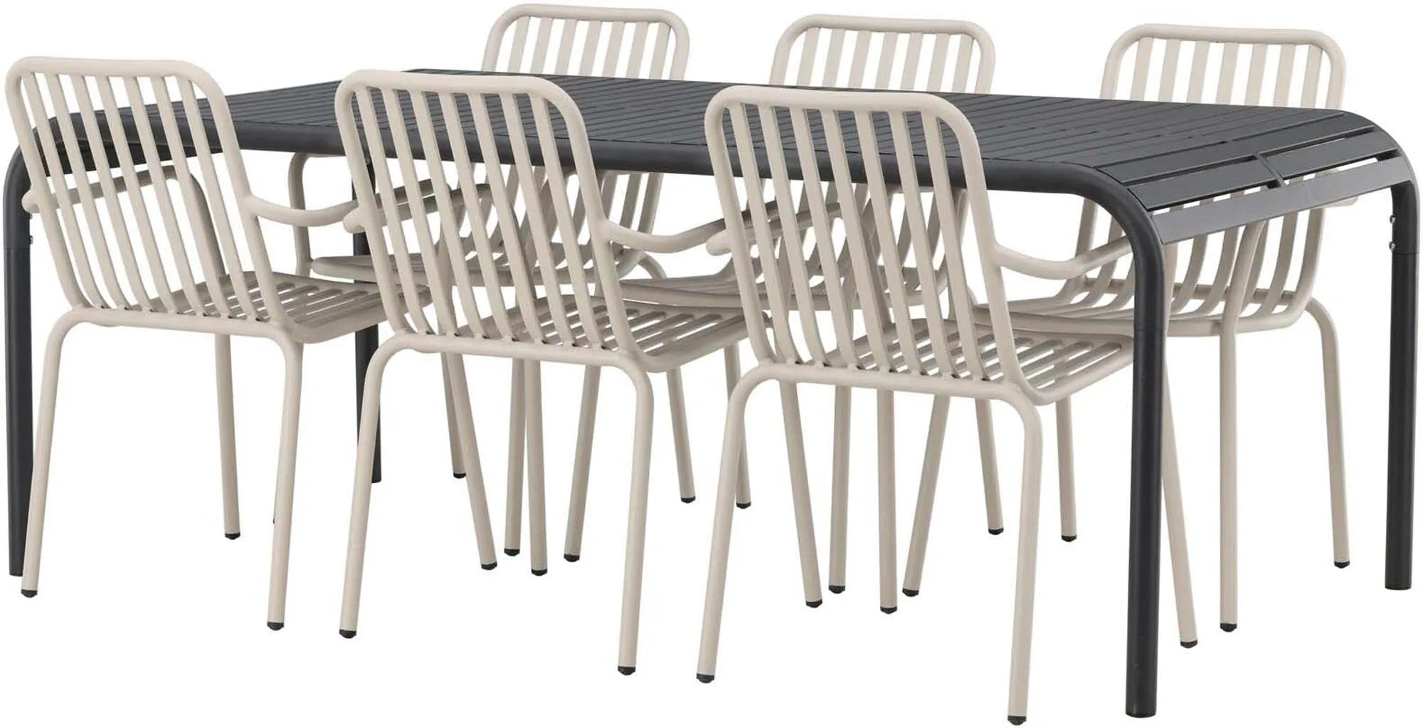Robustes Borneo Tischset für 6, perfekt für Garten und Outdoor-Events.