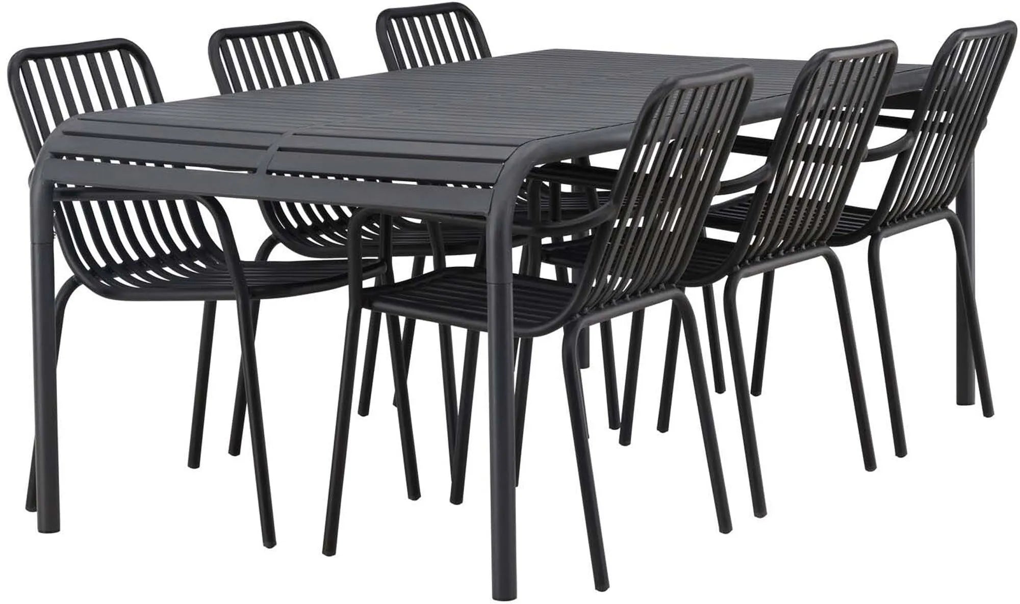 Robustes Borneo Tischset für 6, perfekt für Garten und Veranda.