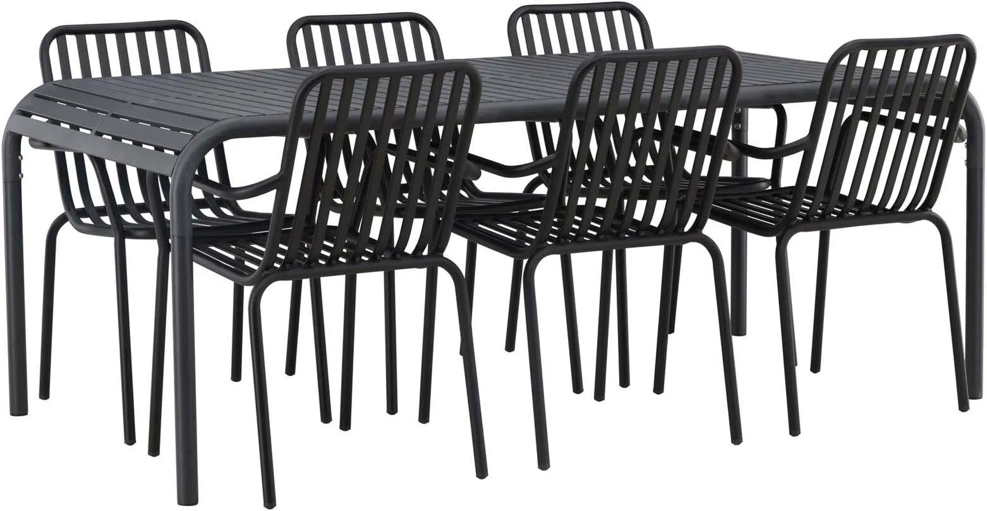 Elegantes Borneo Tischset für 6, ideal für Terrasse und Balkon.