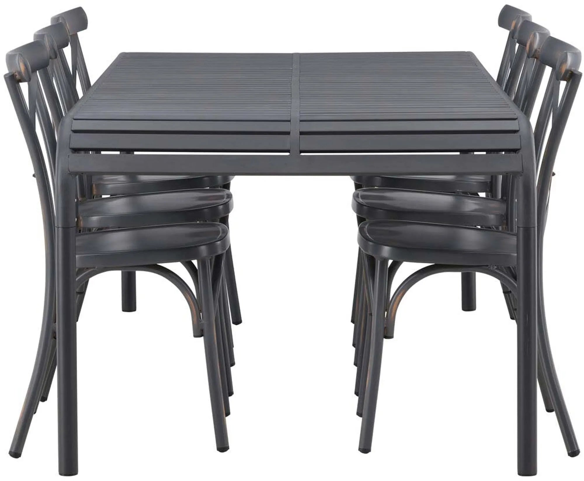 Elegantes Borneo Tischset für 6, ideal für Terrasse und Balkon.