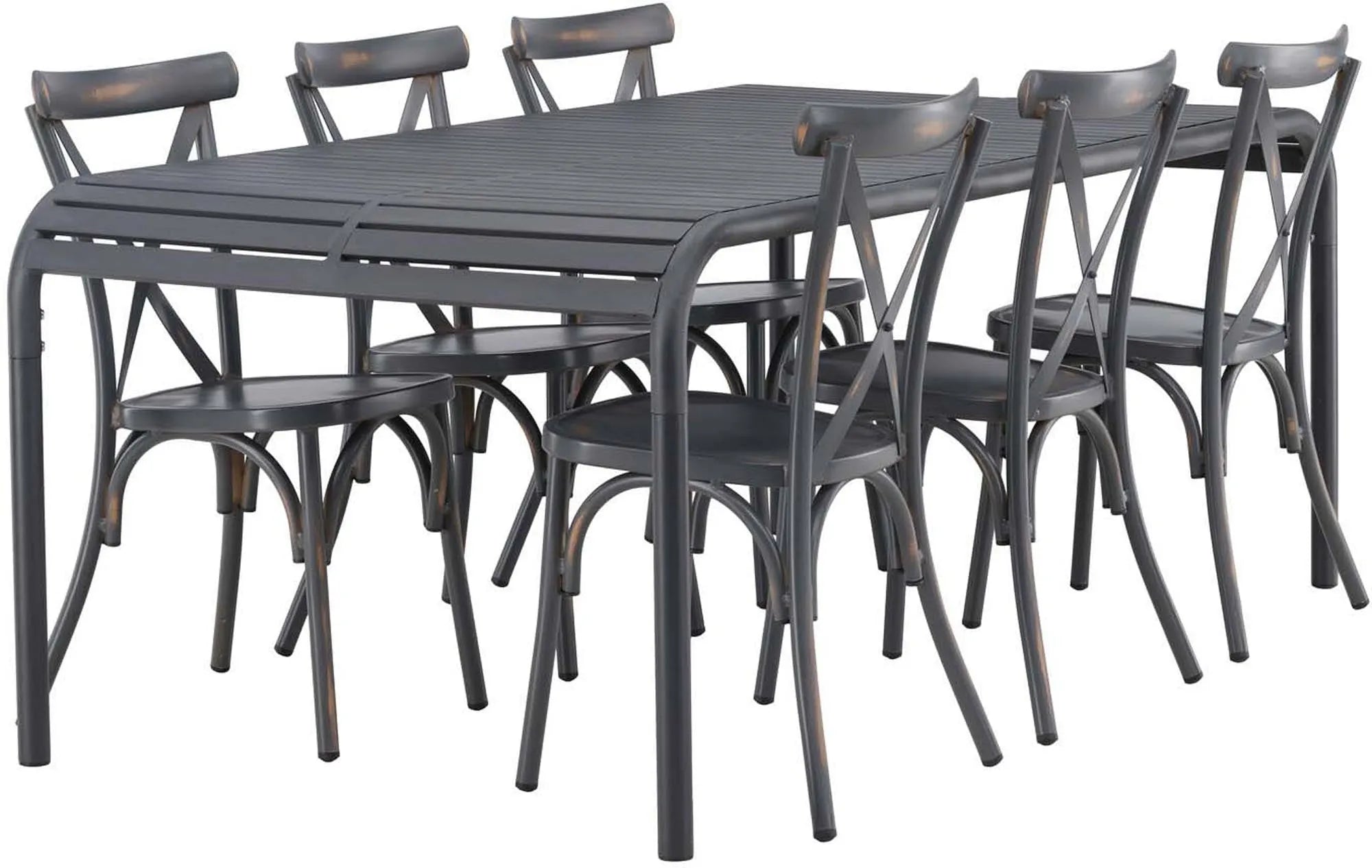 Robustes Borneo Tischset für 6, perfekt für Garten und Veranda.